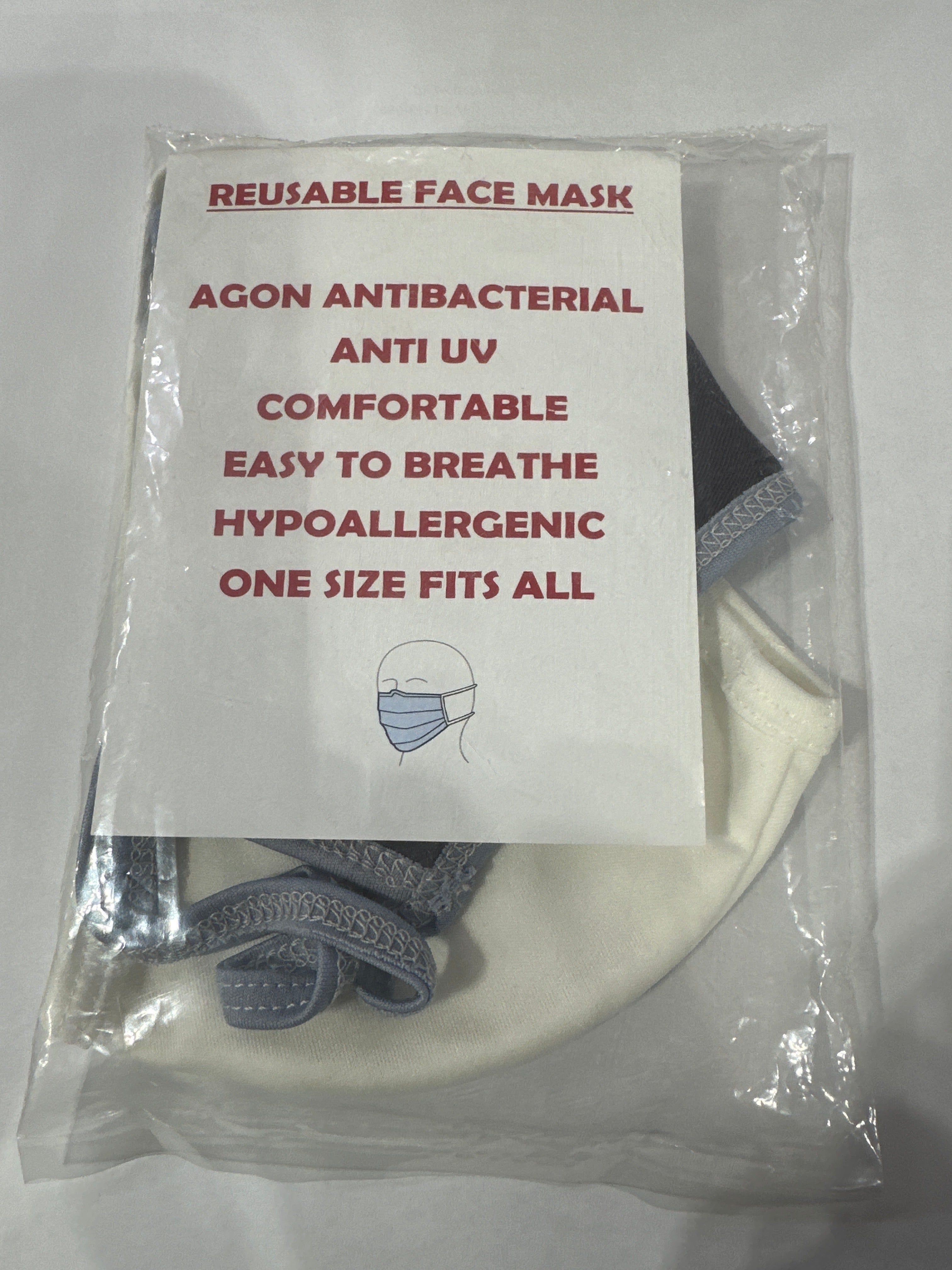REUSABLE FACE MASK BAG OF 2