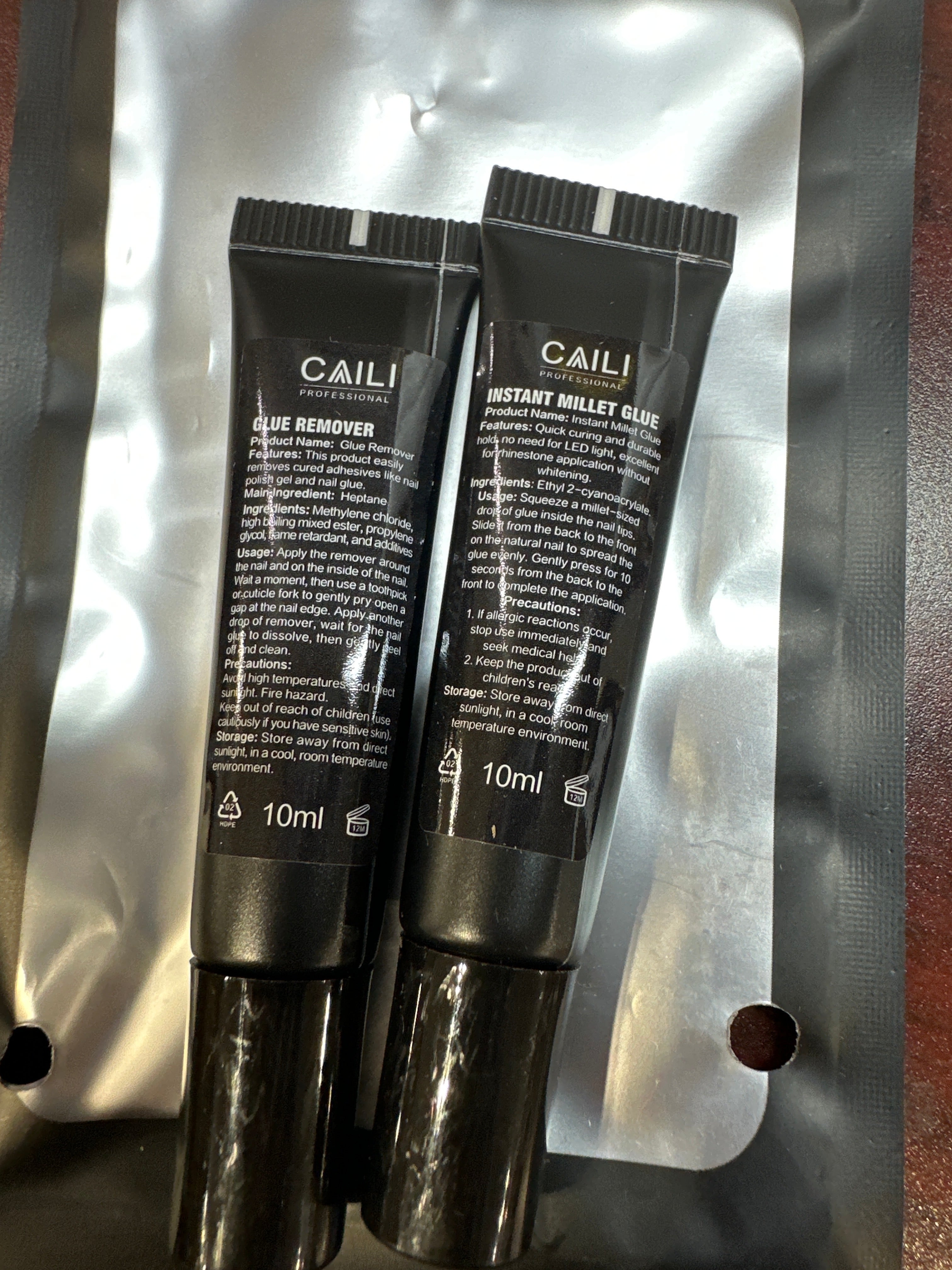CAILI INSTANT GLUE AND REMOVER DUO - IDEAL FOR PRESS ON NAILS - Secret Nail & Beauty Supply