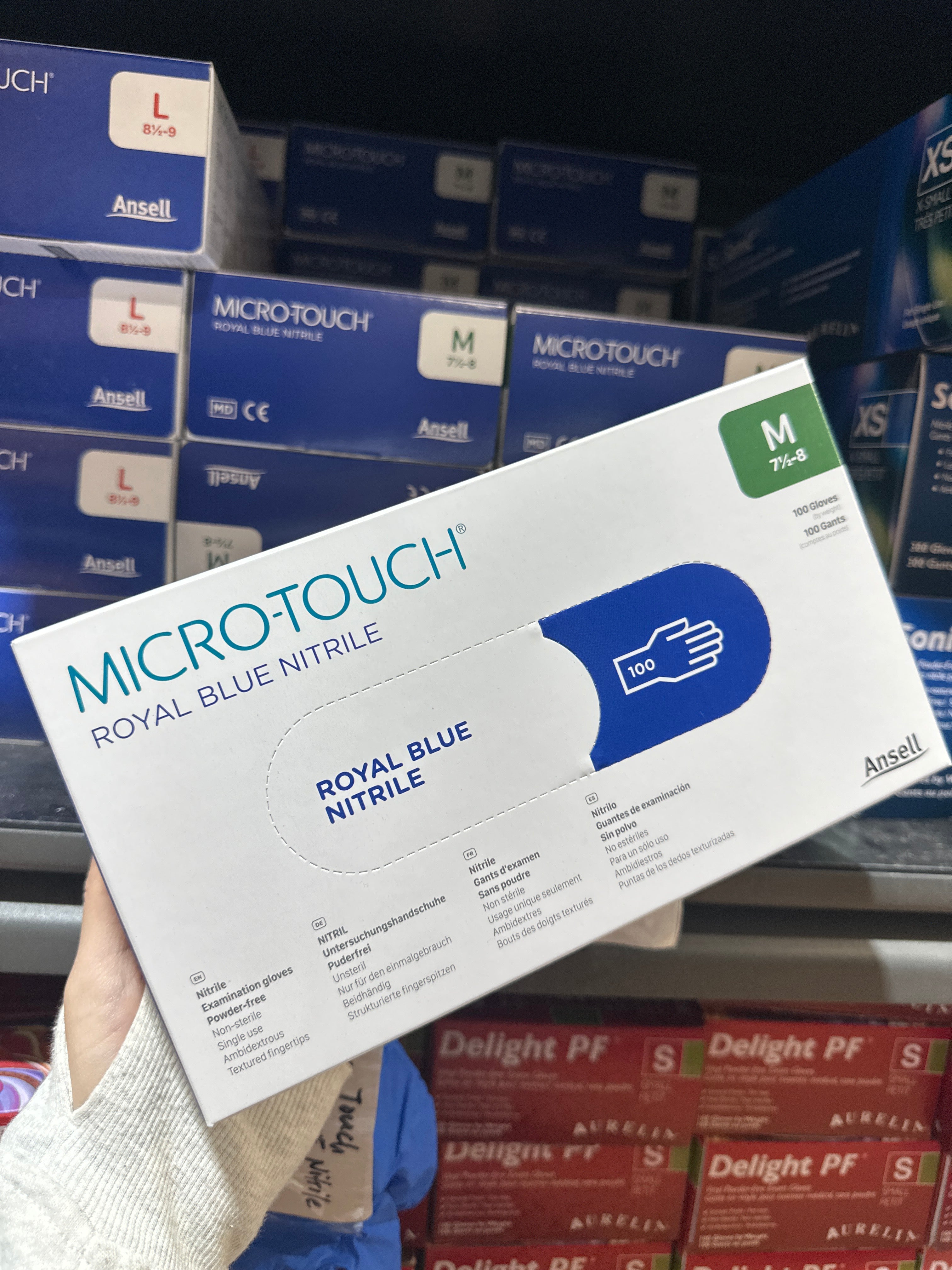 MEDIUM - ANSELL MICRO-TOUCH ROYAL BLUE NITRILE 100/BOX