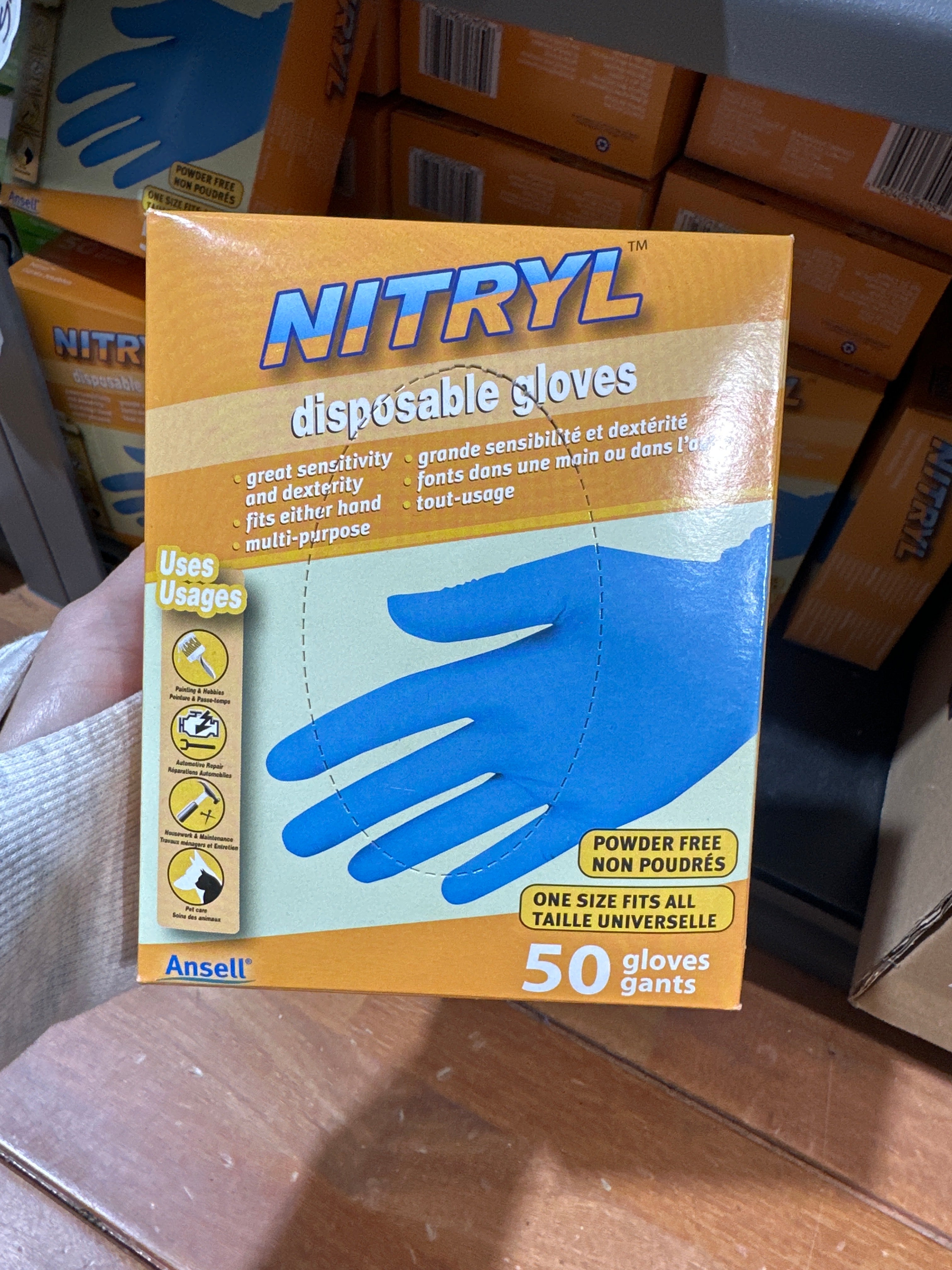 ANSELL NITRYL  POWDER FREE GLOVES 50/BOX-ONE SIZE FITS ALL