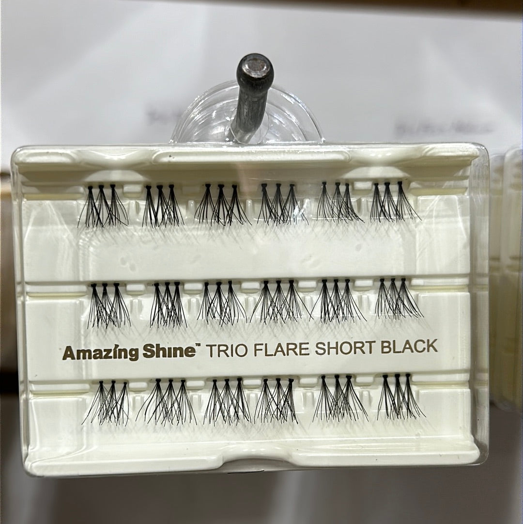 ASN 092 AMAZING SHINE Trio flare short black eyelash