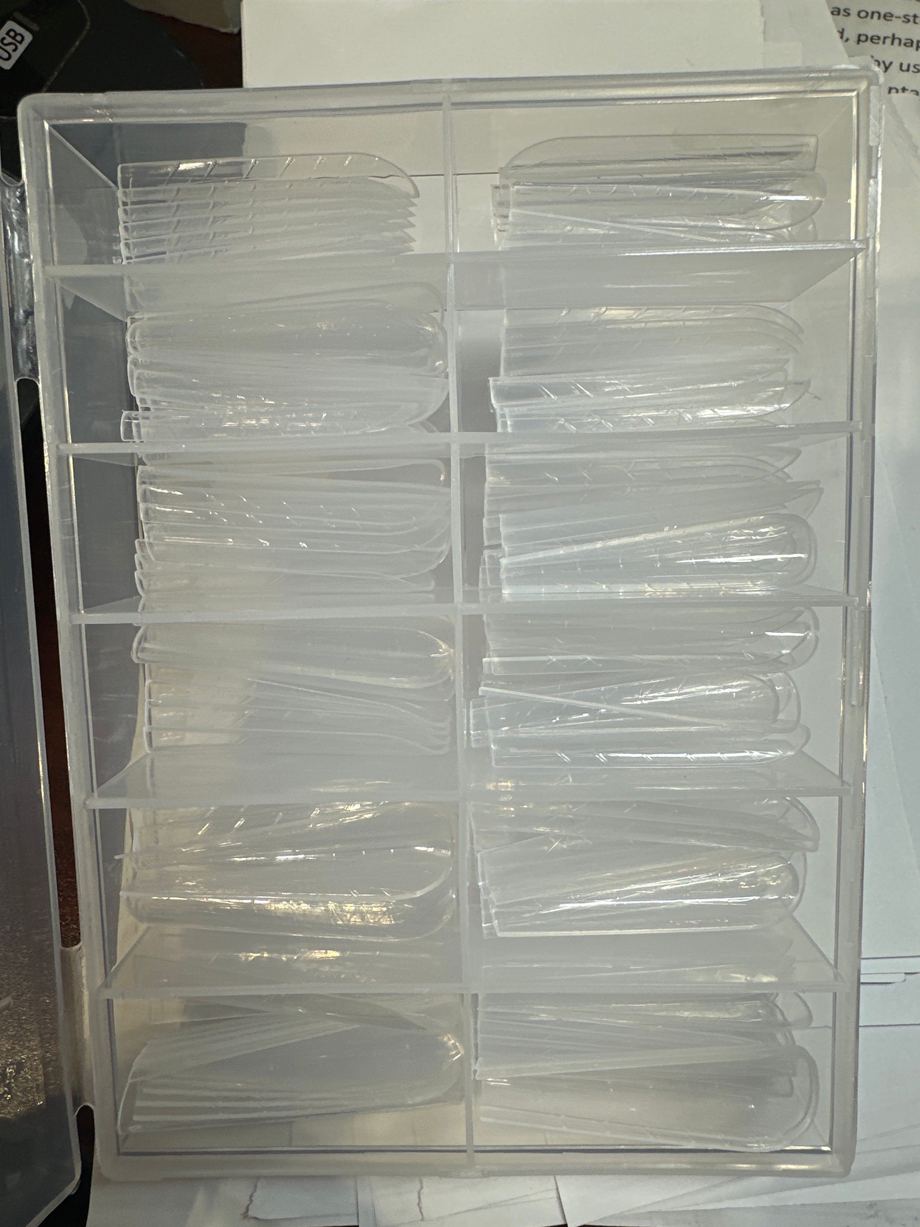 REUSABLE DUAL POLYGEL NAIL FORMS COFFIN EXTRA LONG ( 120/BOX )