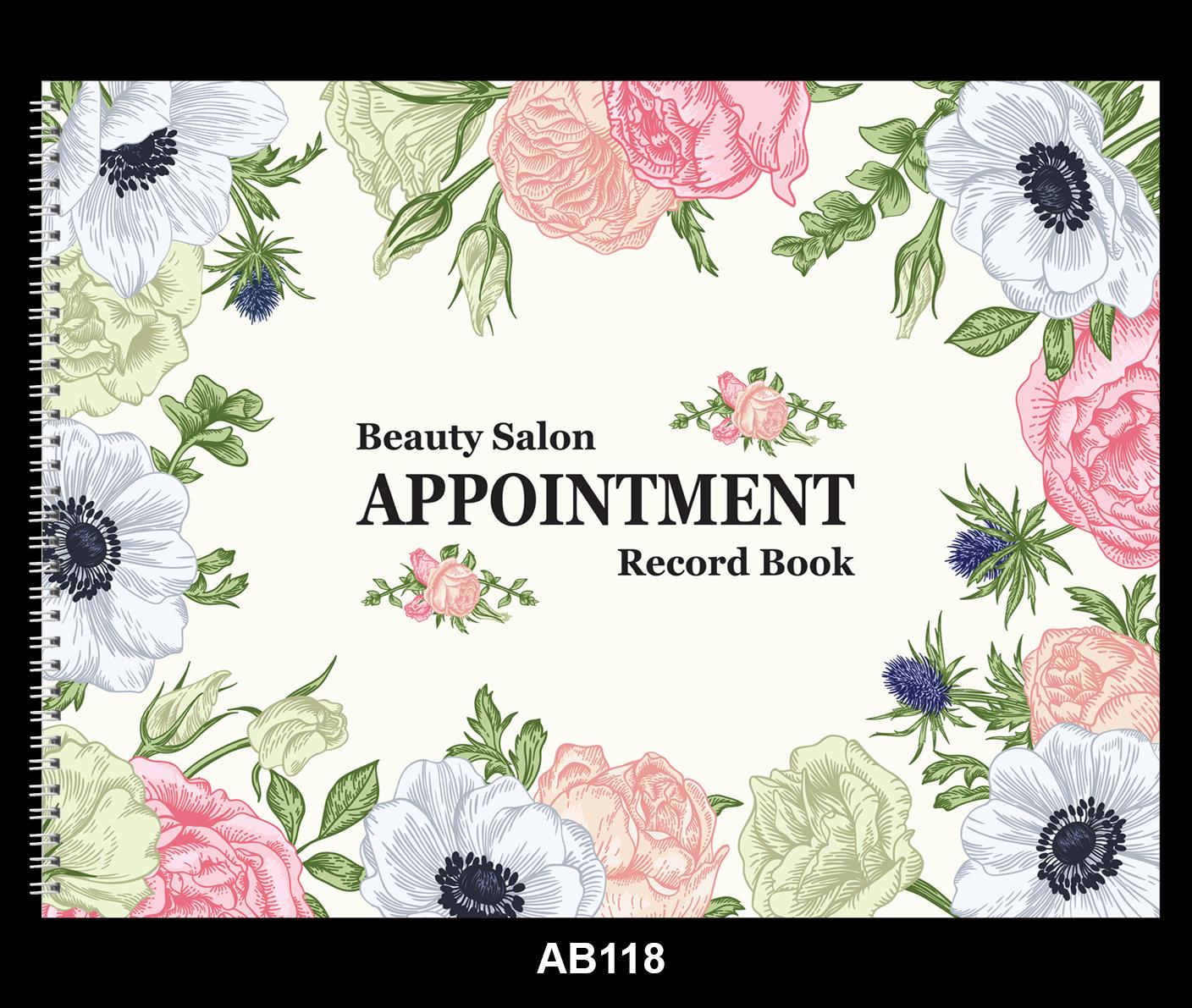 BER AB118 APPOINTMENT BOOK 8- COLUMN - FLOWER STYLE