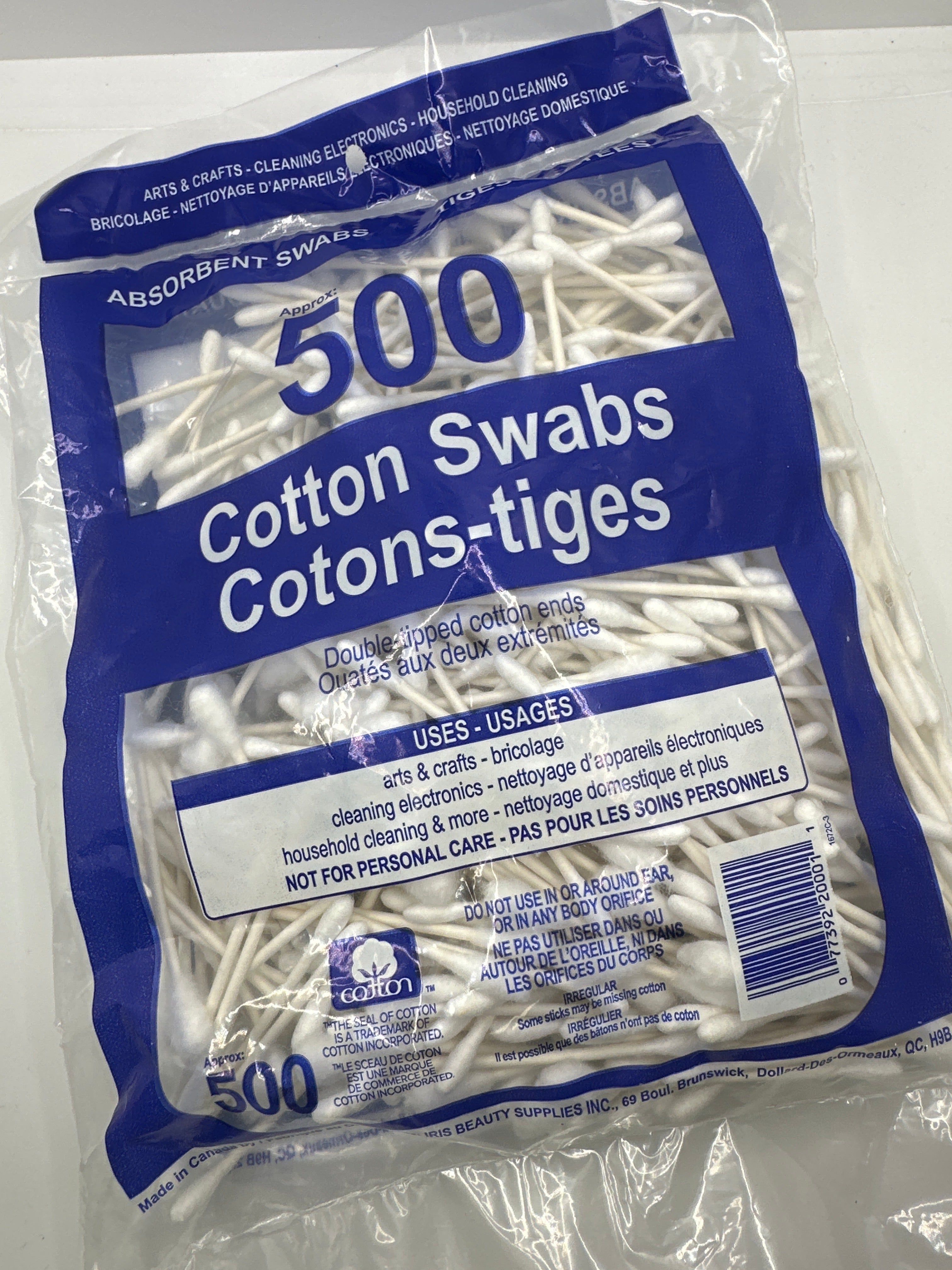 IRIS COTTON SWABS 500/PKG