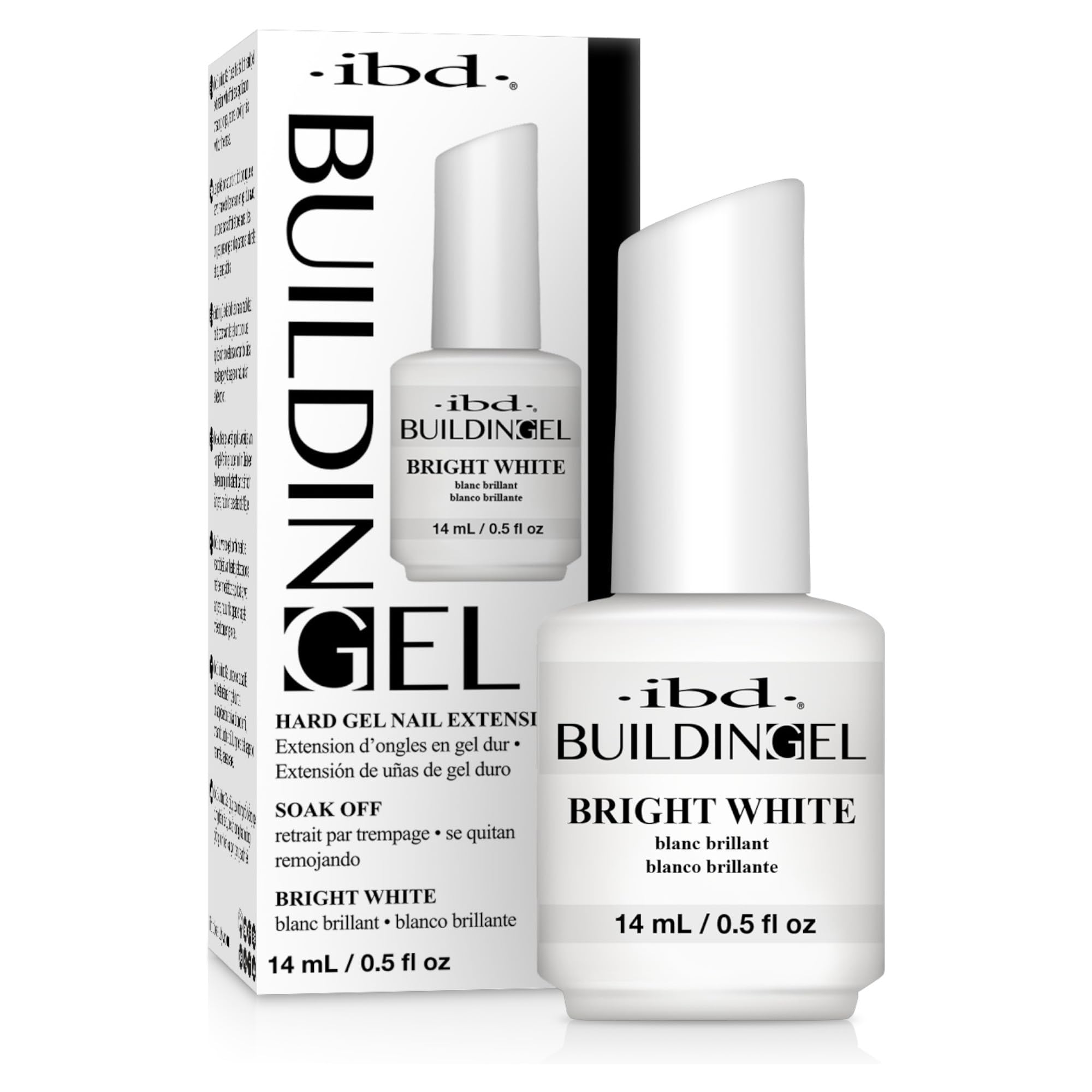 62492 ibd BUILDING GEL - HARD GEL NAIL EXTENSION - BRIGHT WHITE - 0.5oz