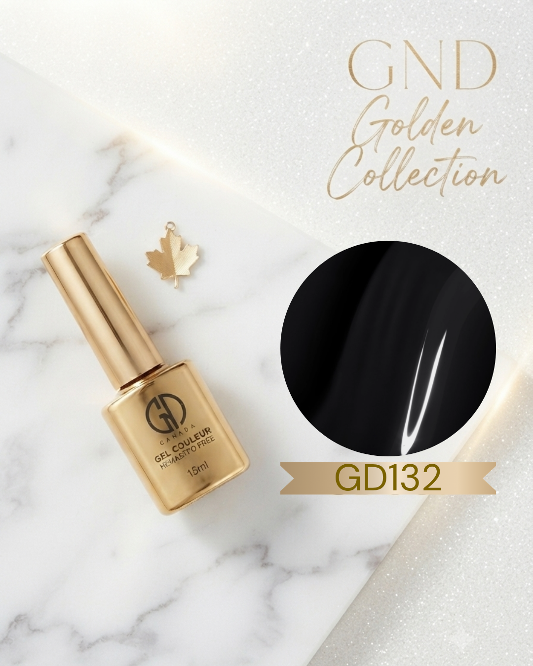 GND GOLDEN GEL COULEUR - GD132 - BLACK - Secret Nail & Beauty Supply