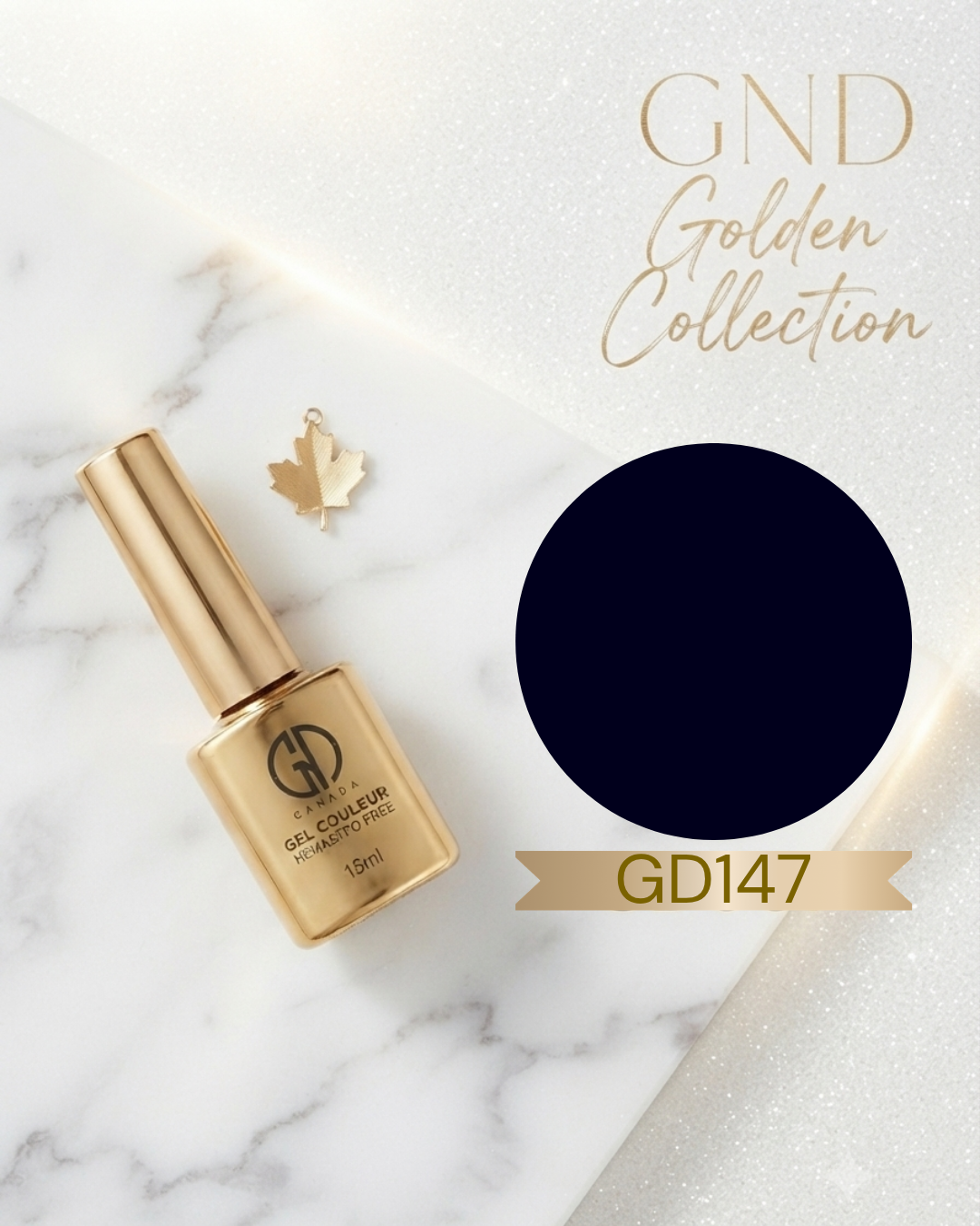 GND GOLDEN GEL COULEUR - GD147 - DARK BLUE BLACK - Secret Nail & Beauty Supply