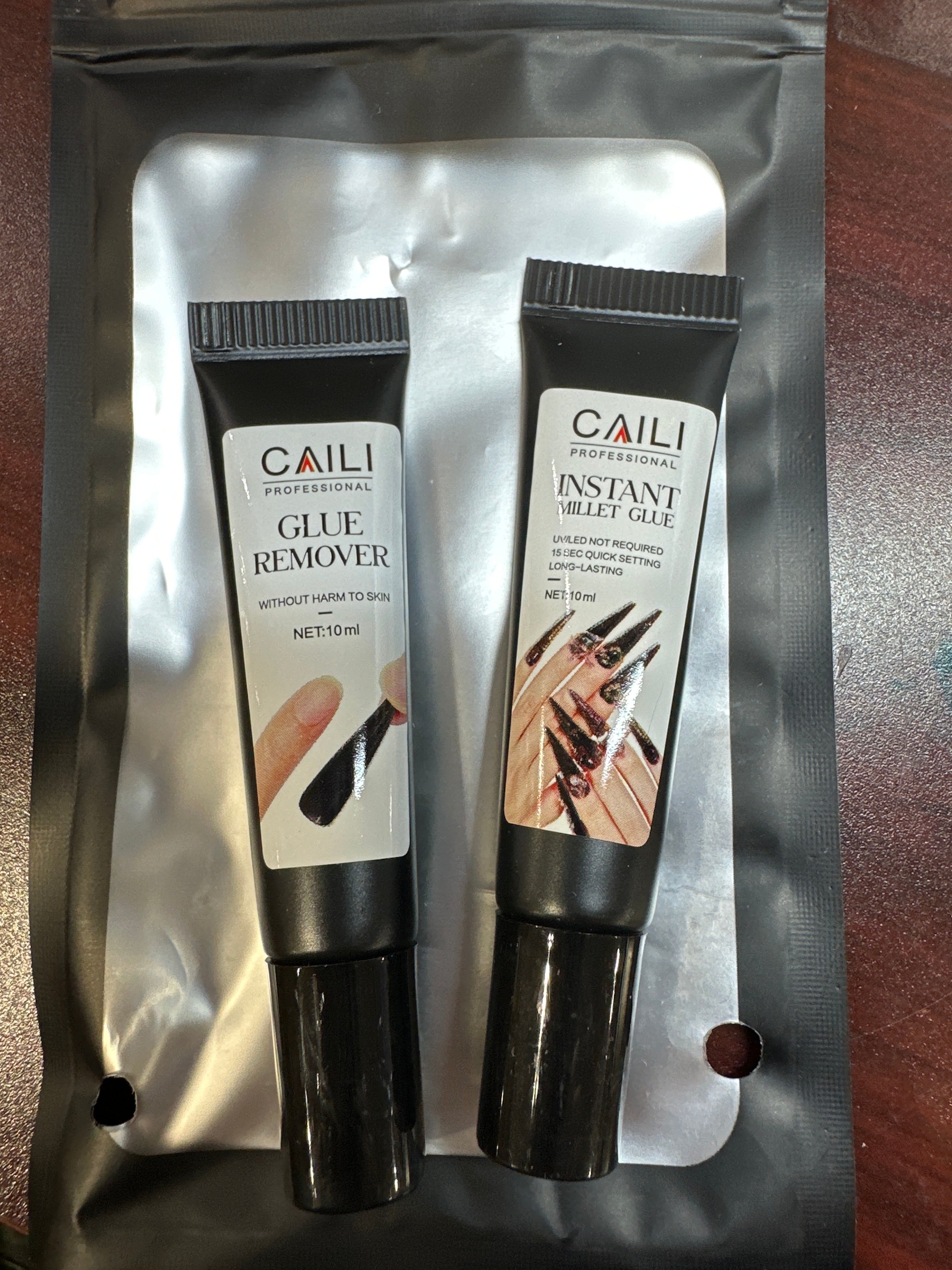 CAILI INSTANT GLUE AND REMOVER DUO - IDEAL FOR PRESS ON NAILS - Secret Nail & Beauty Supply