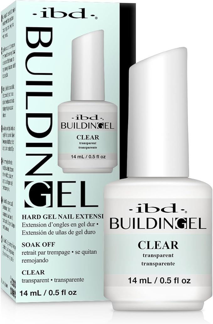 62490 ibd BUILDING GEL - HARD GEL NAIL EXTENSION - CLEAR - 0.5oz - Secret Nail & Beauty Supply