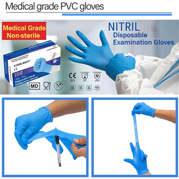 CRDLIGHT Disposable Nitrile Gloves - SMALL/MEDIUM - 10 boxes