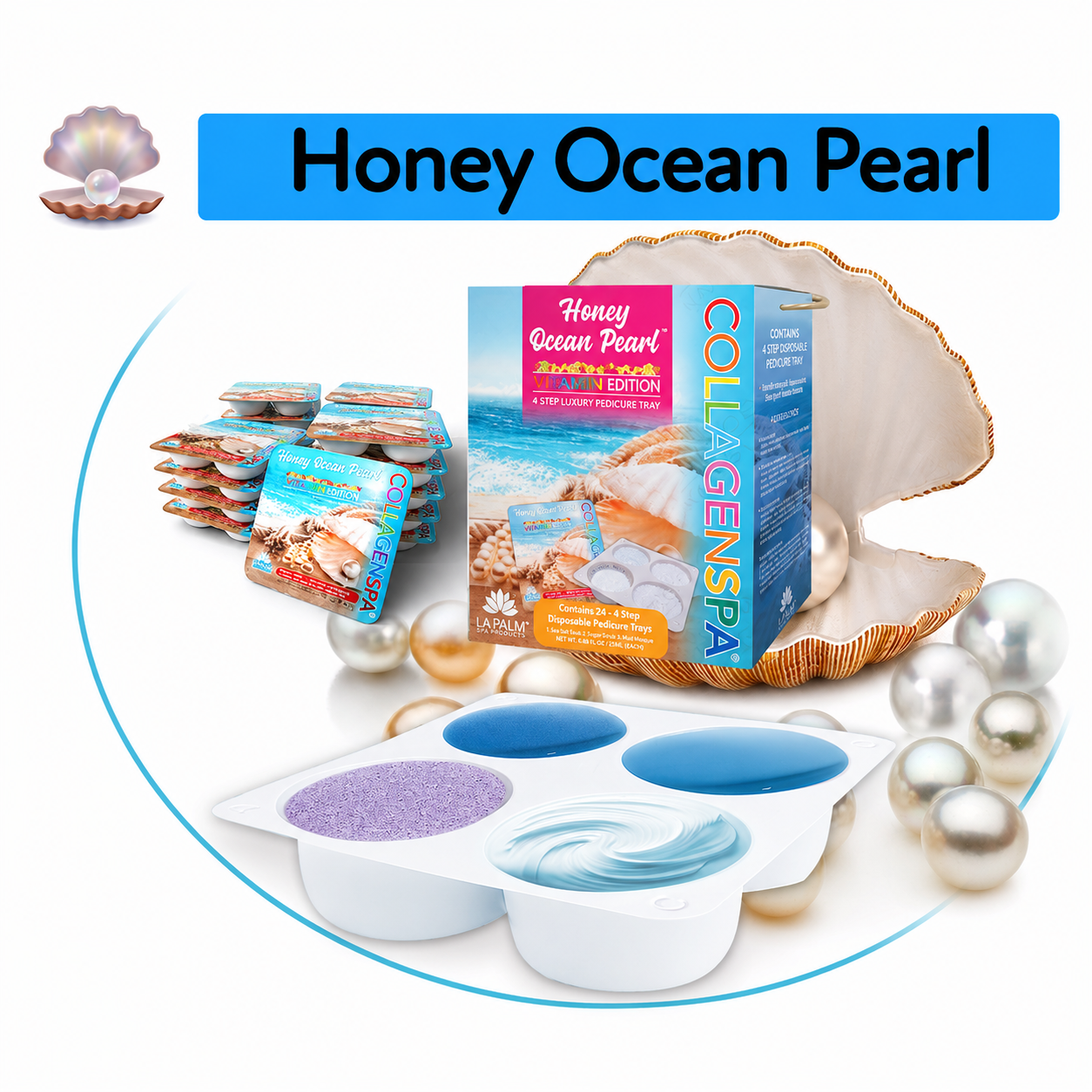 LAPALM COLLAGEN SPA 4- STEP LUXURY PEDICURE TRAY - Secret Nail & Beauty Supply