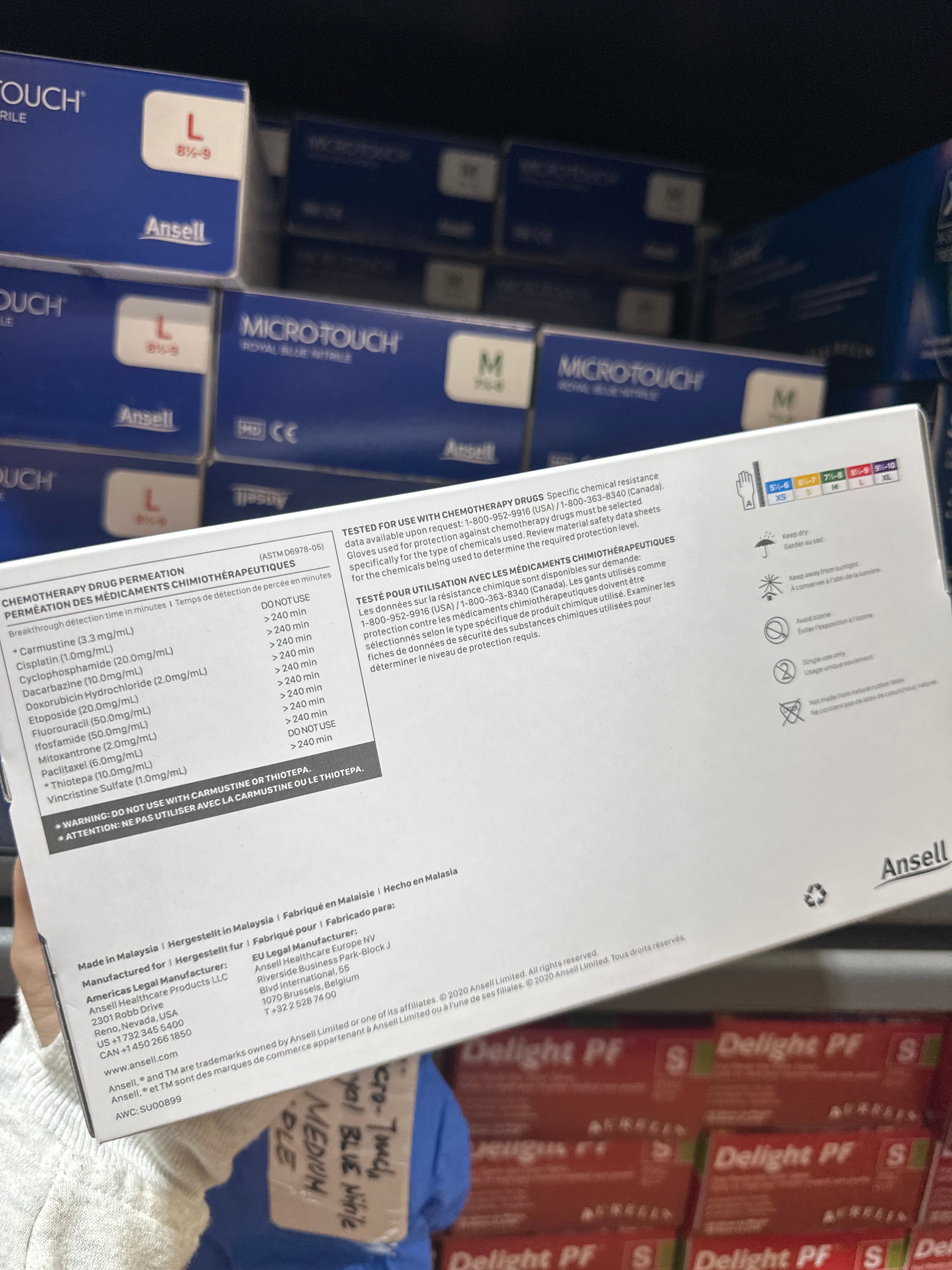 MEDIUM - ANSELL MICRO-TOUCH ROYAL BLUE NITRILE 100/BOX