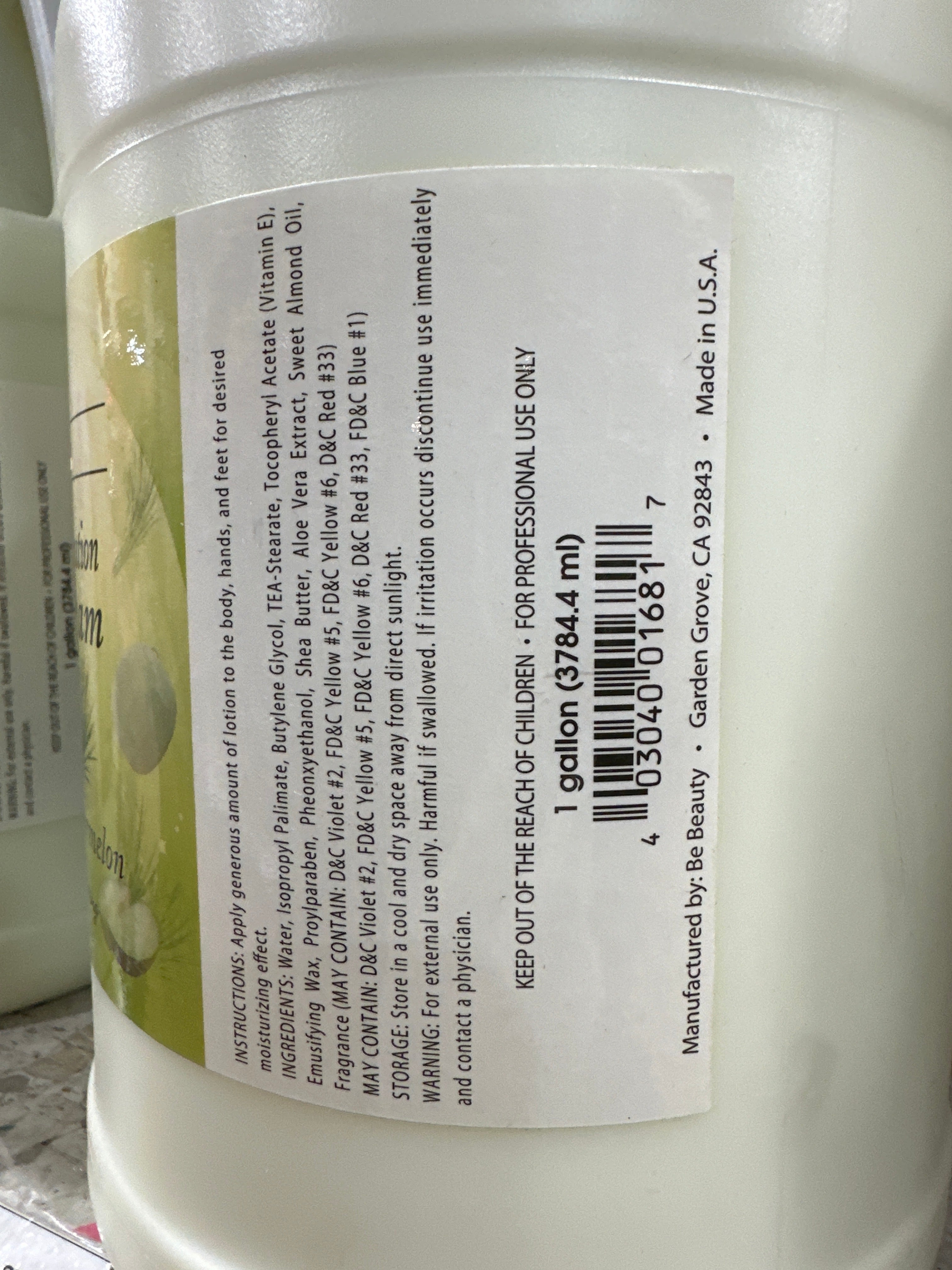 HONEY REGENERATION BODY CREAM LEMON GRASS - GALLON