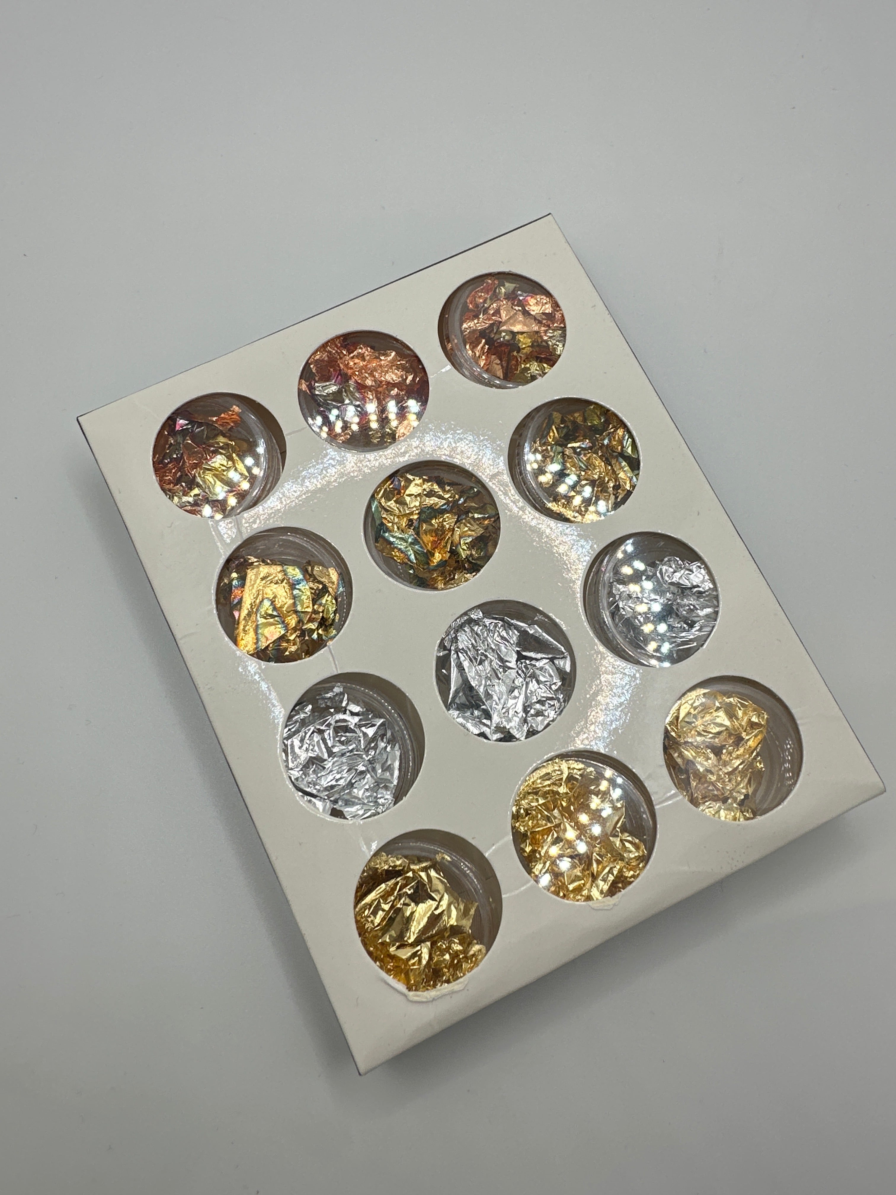 NAIL FOIL (gold,silver,rose gold) 12/PKG