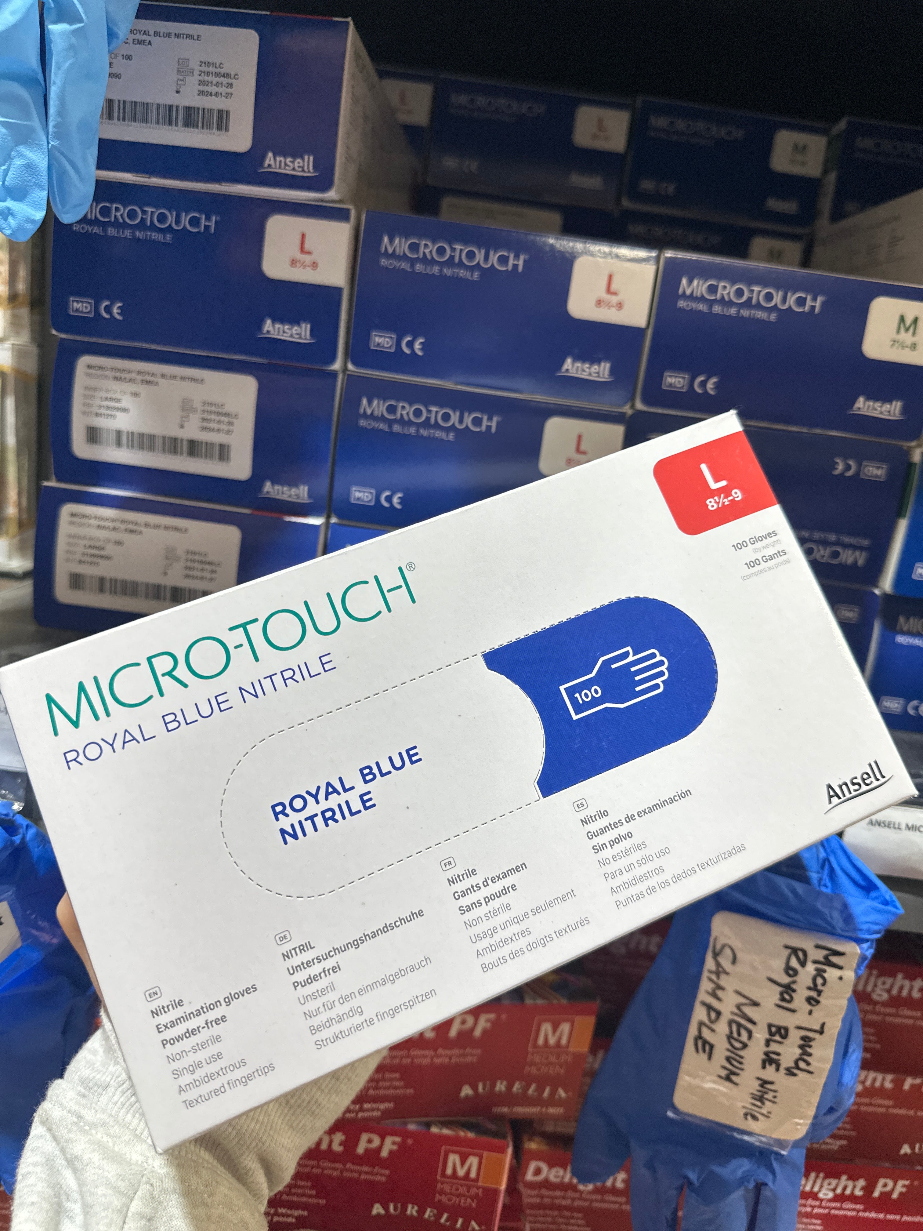 LARGE - ANSELL MICRO-TOUCH ROYAL BLUE NITRILE 100/BOX