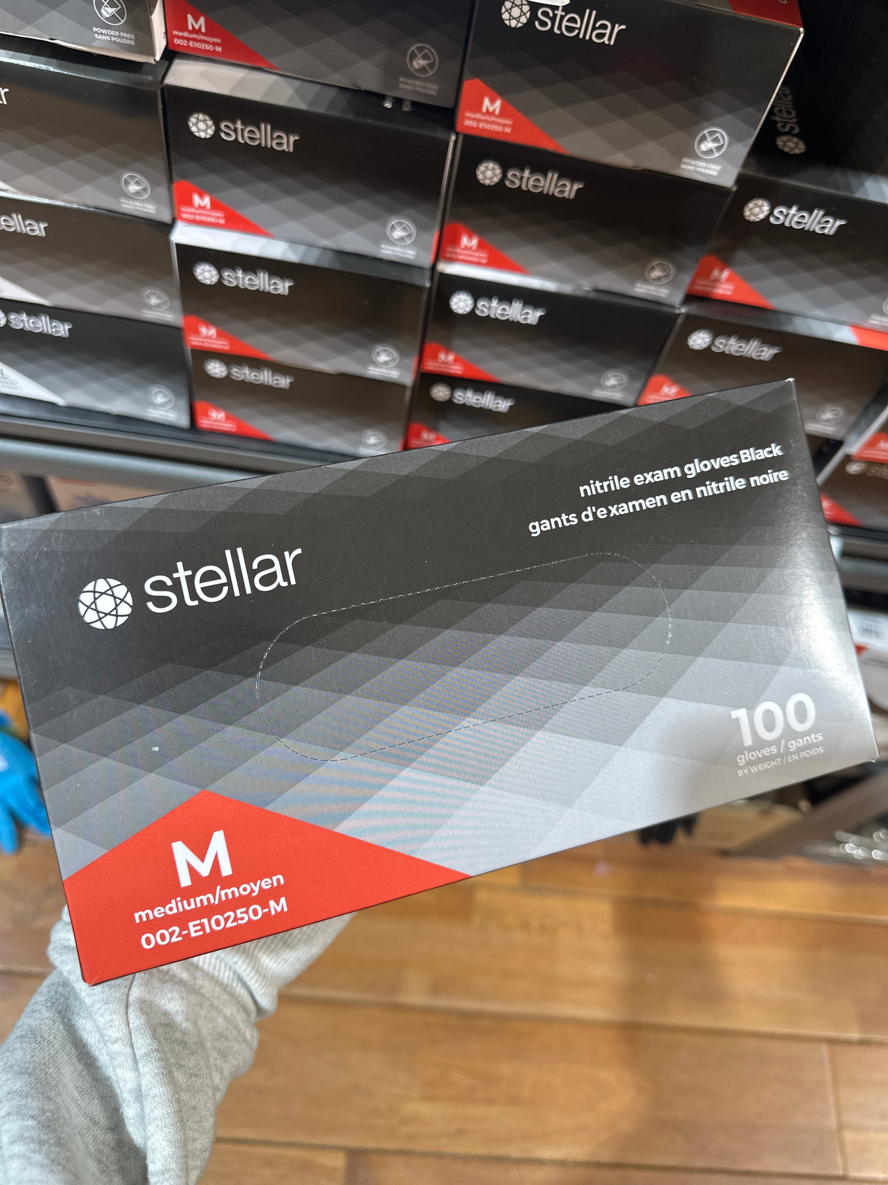 Stellar NITRILE GLOVES BLACK 100/BOX - MEDIUM