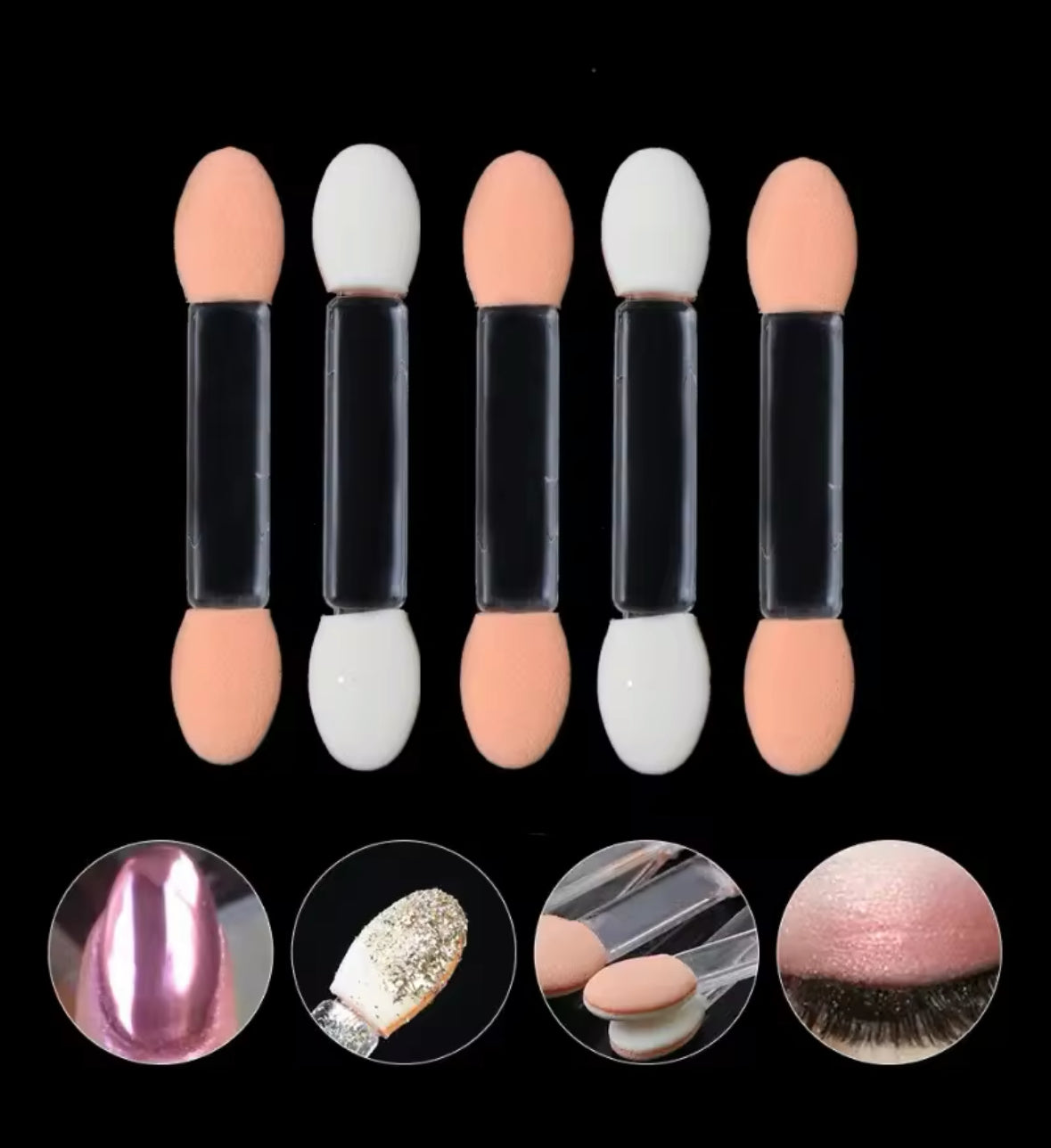EYE SHADOW SPONGE APPLICATORS 10PCS/PKG - Secret Nail & Beauty Supply