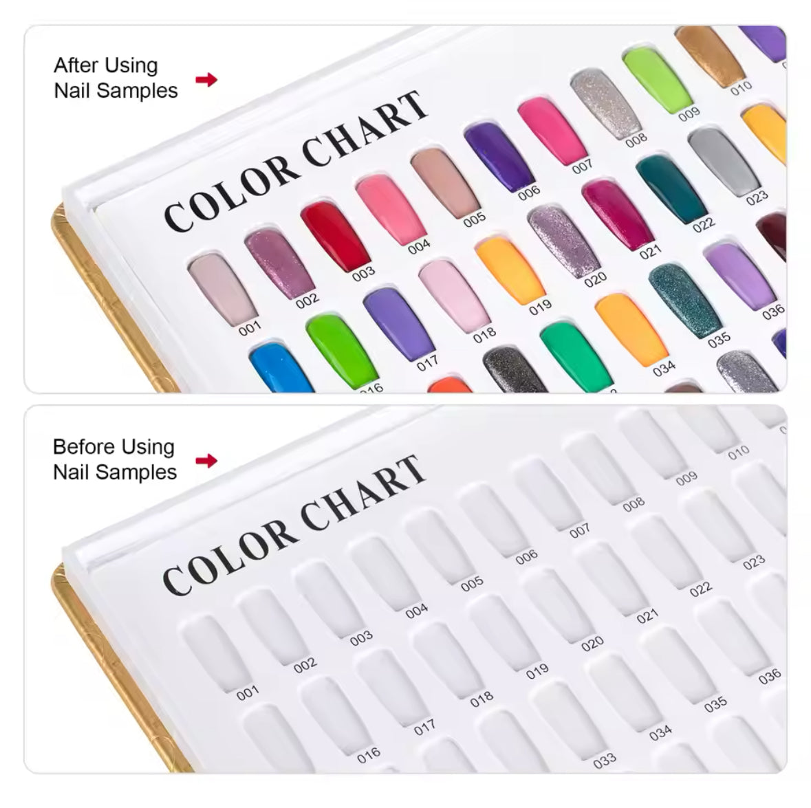 NAIL COLOR CHART GOLD 308 COLORS - W/O NAIL TIPS