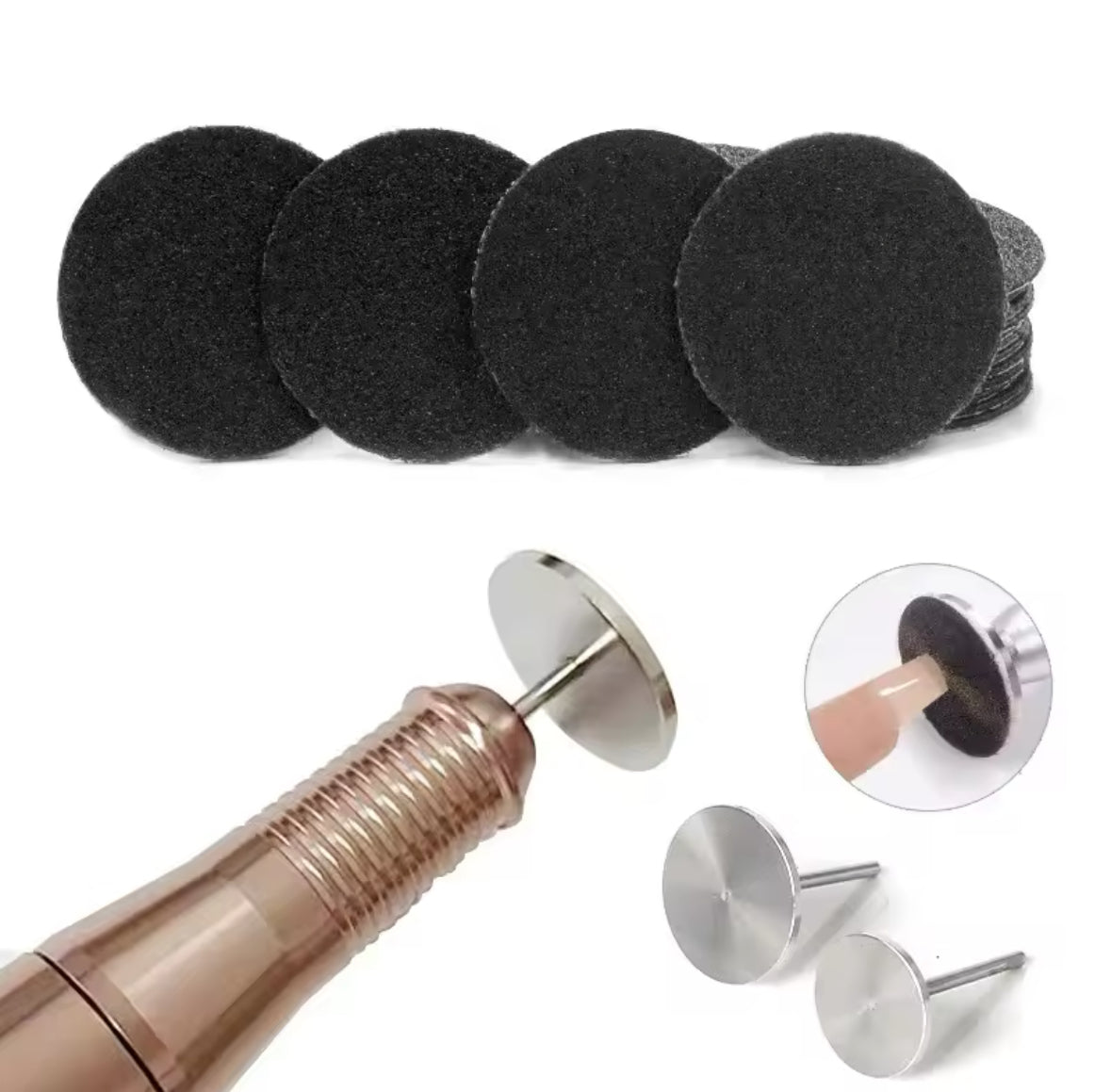 GND DISC FOR NAIL DRILL W/ ABRASIVE PAPERS