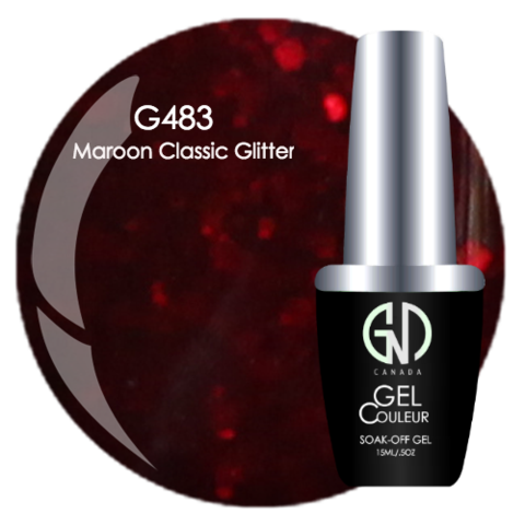 MAROON CLASSIC GLITTER GND G483 ONE STEP GEL