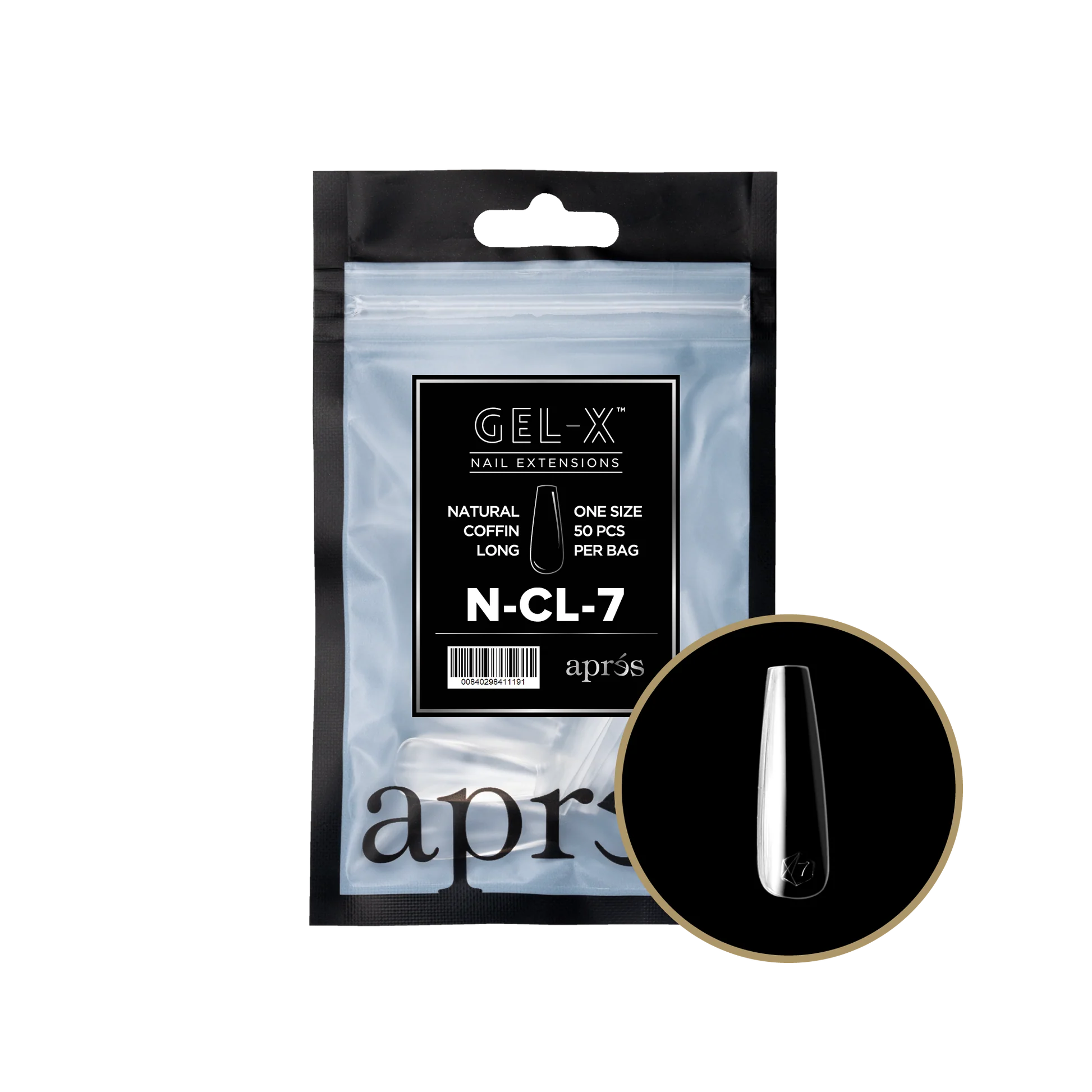 APRES TIPS BAG - 7 - NATURAL COFFIN LONG