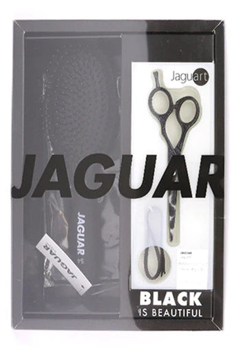 45255-16 JAGUAR BLACK IS BEAUTIFUL SCISSOR W/ BRUSH- MADE IN GERMANY - Secret Nail & Beauty Supply