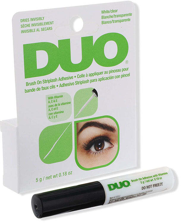 AMER 56812 DUO LASH ADHESIVE BRUSH ON-WHT/CLEAR