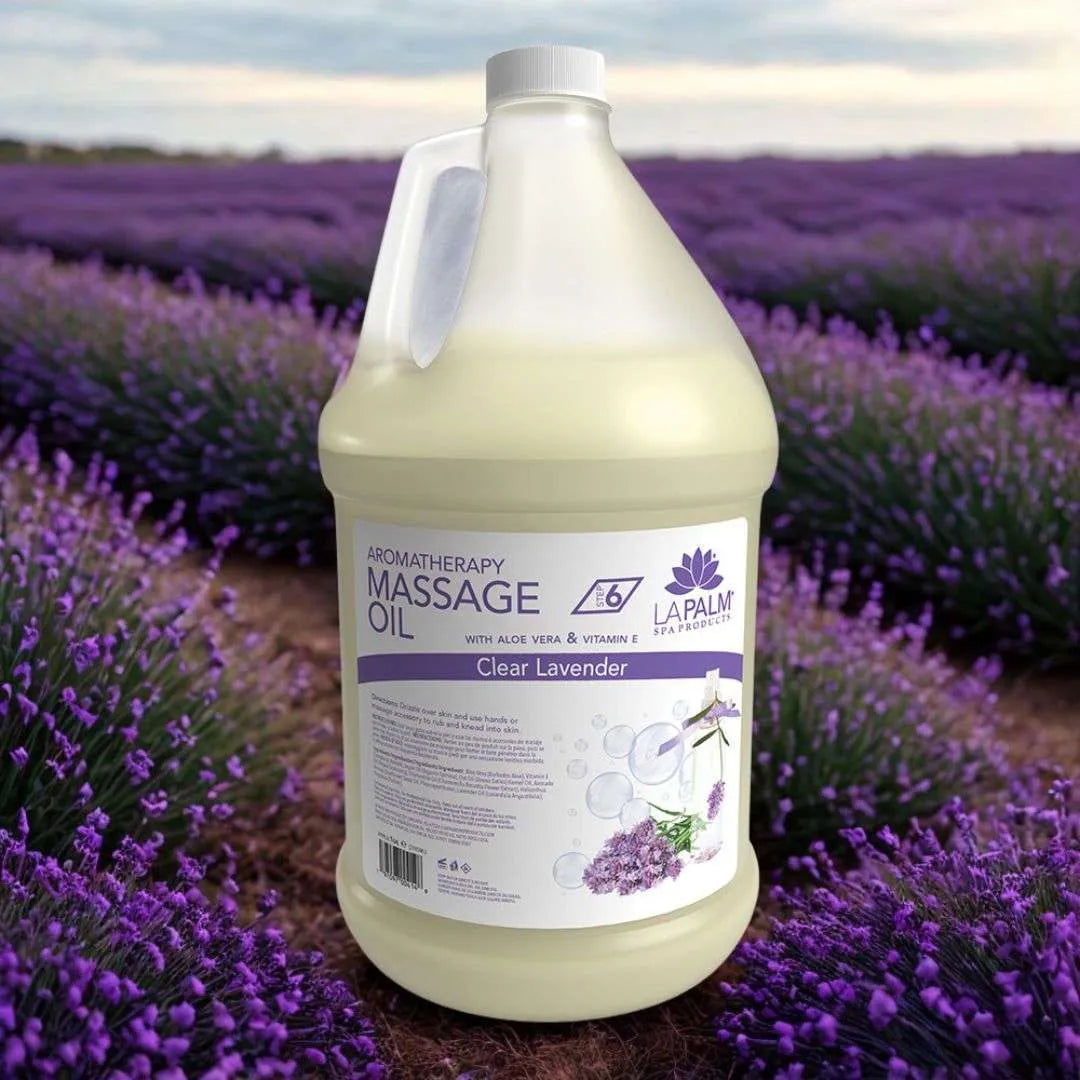 LAPALM MASSAGE OIL CLEAR LAVENDER 1 GALLON - Secret Nail & Beauty Supply
