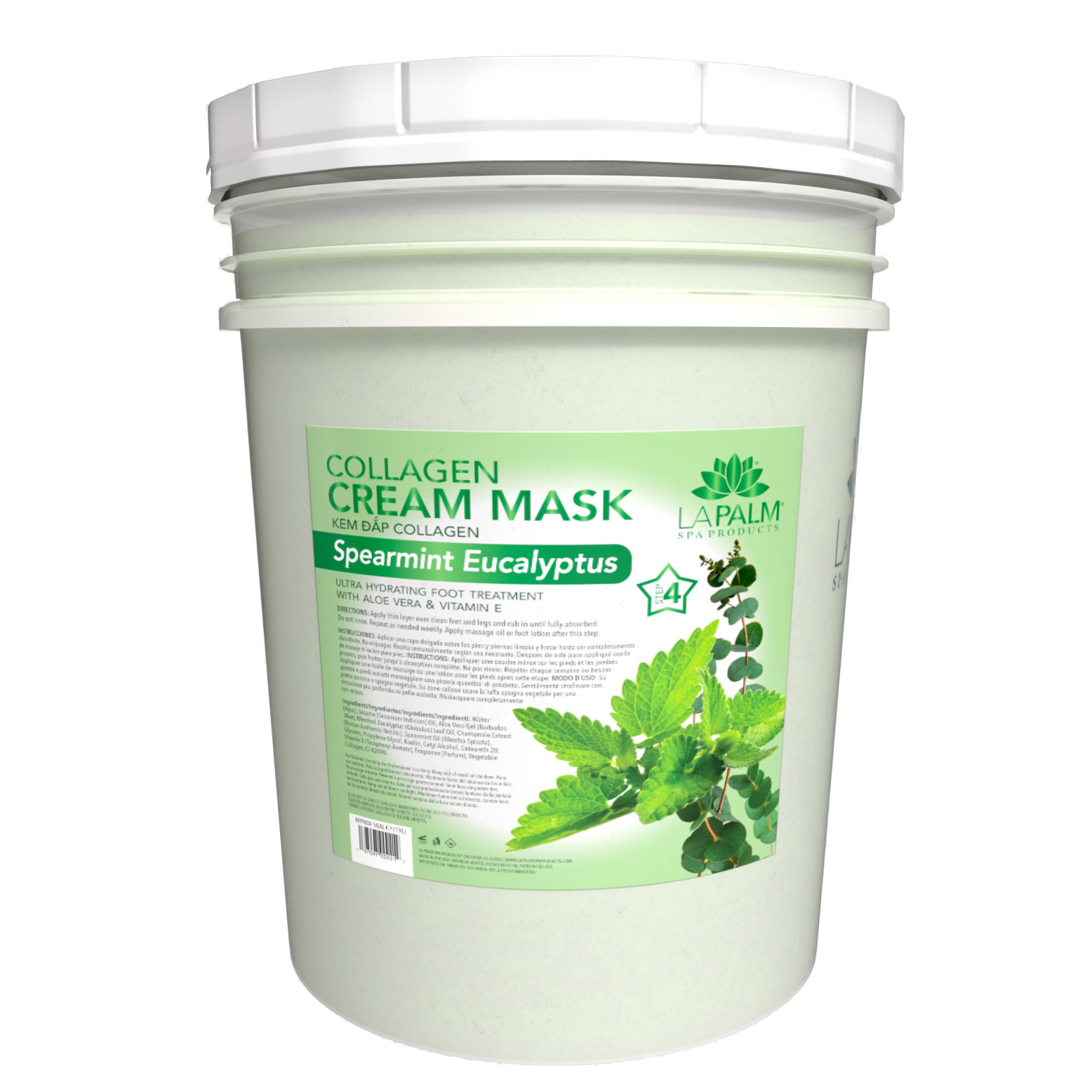 LAPALM COLLAGEN CREAM MASK 5 GALLON - SPEARMINT EUCALYPTUS