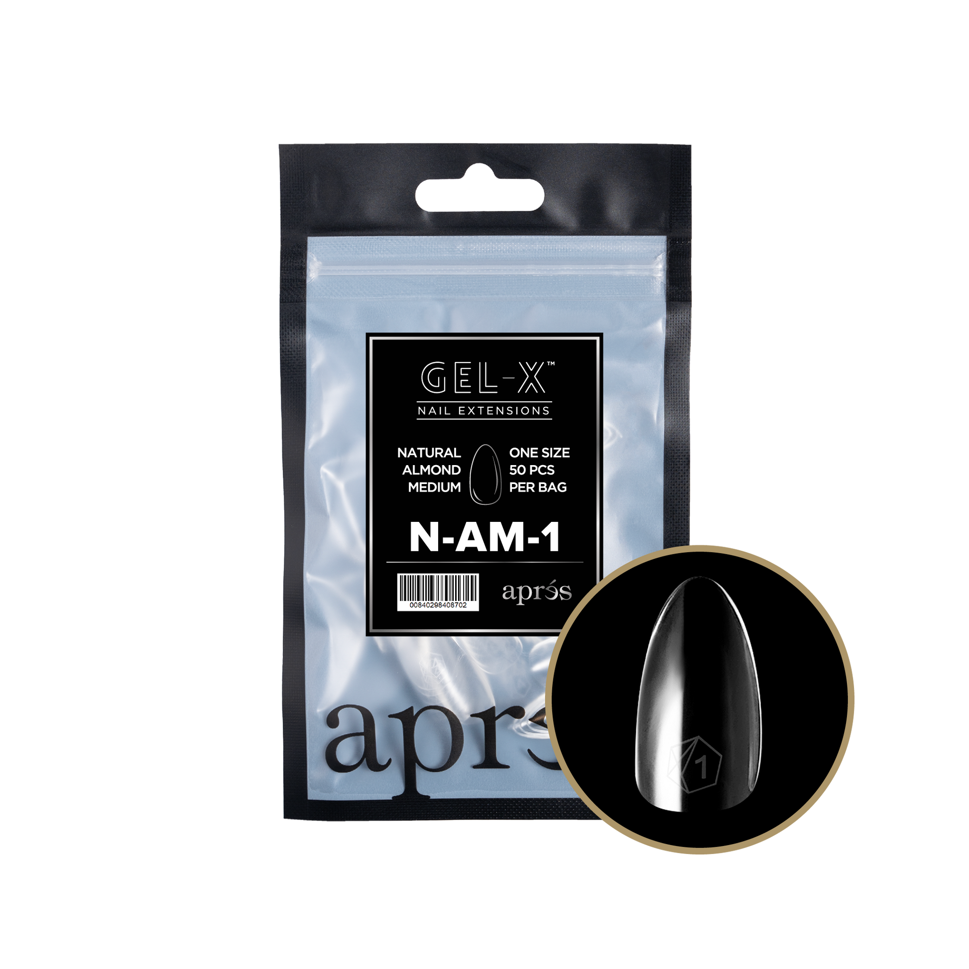 APRES TIP BAG - 3 - NATURAL ALMOND MEDIUM - Secret Nail & Beauty Supply