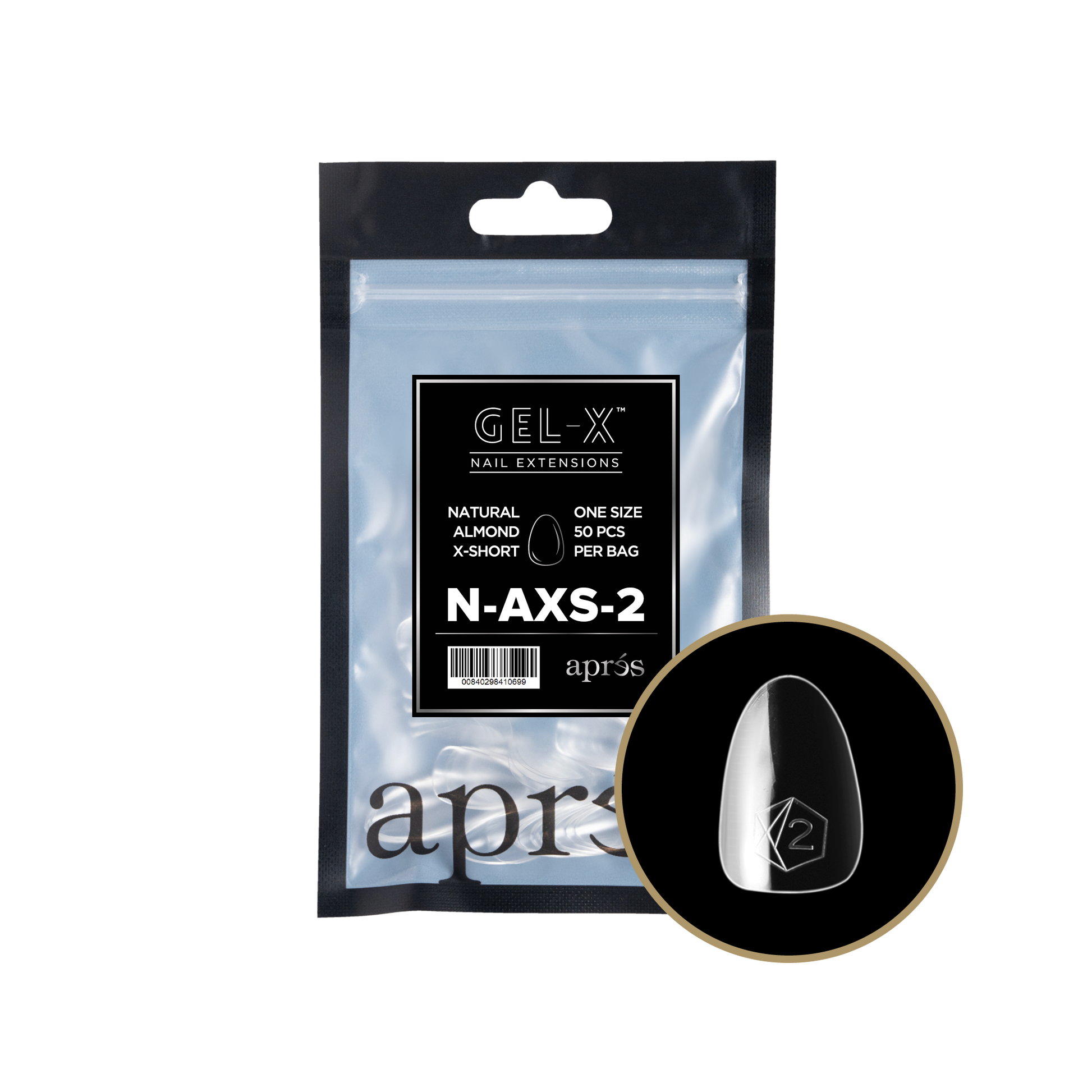 APRES TIP BAG - 2 - NATURAL ALMOND EXTRA SHORT