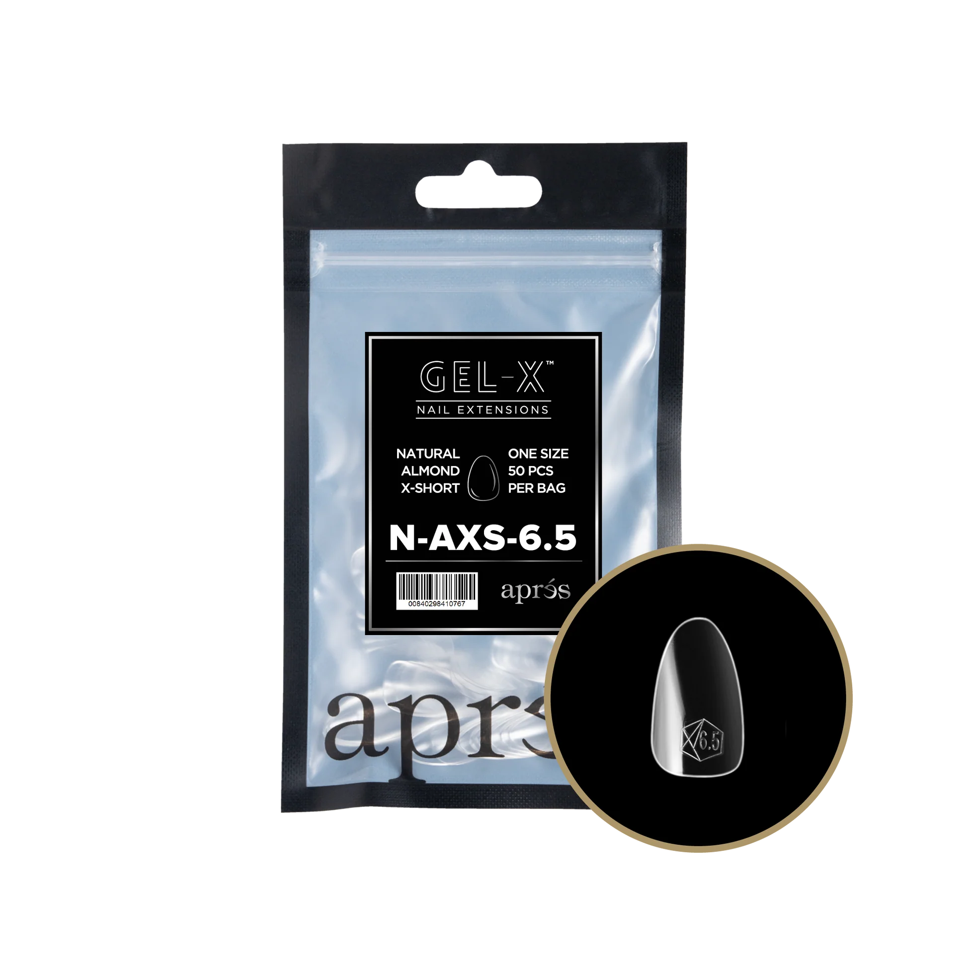 APRES TIP BAG - 6.5- NATURAL ALMOND EXTRA SHORT