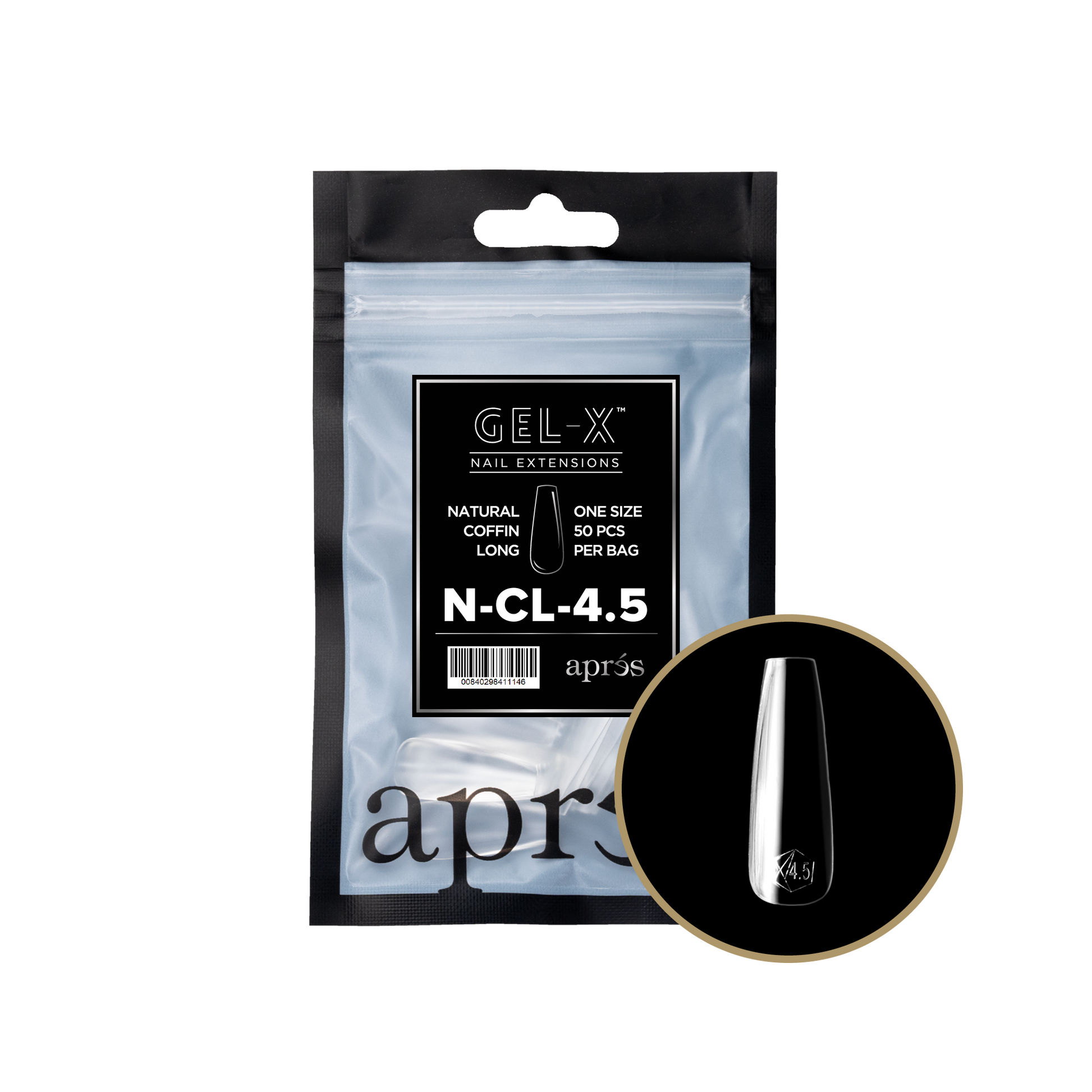APRES TIPS BAG - 4.5 - NATURAL COFFIN LONG