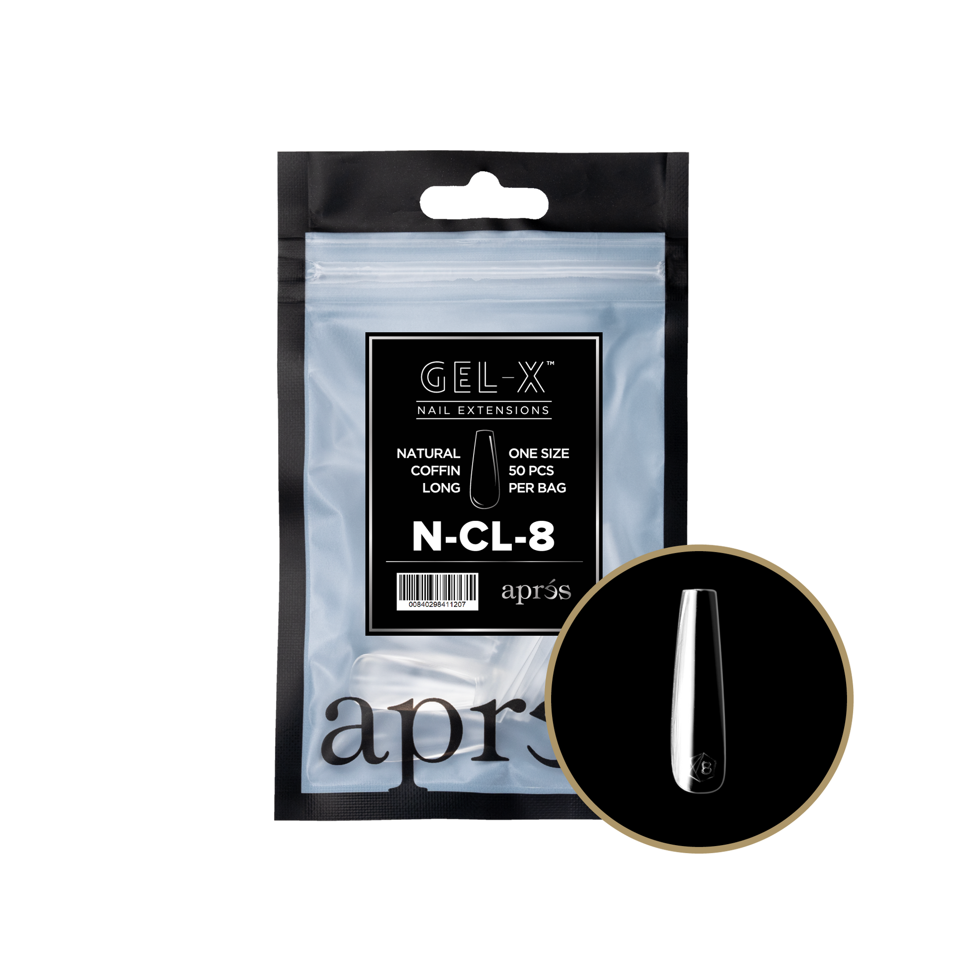 APRES TIPS BAG - NATURAL COFFIN LONG - 8