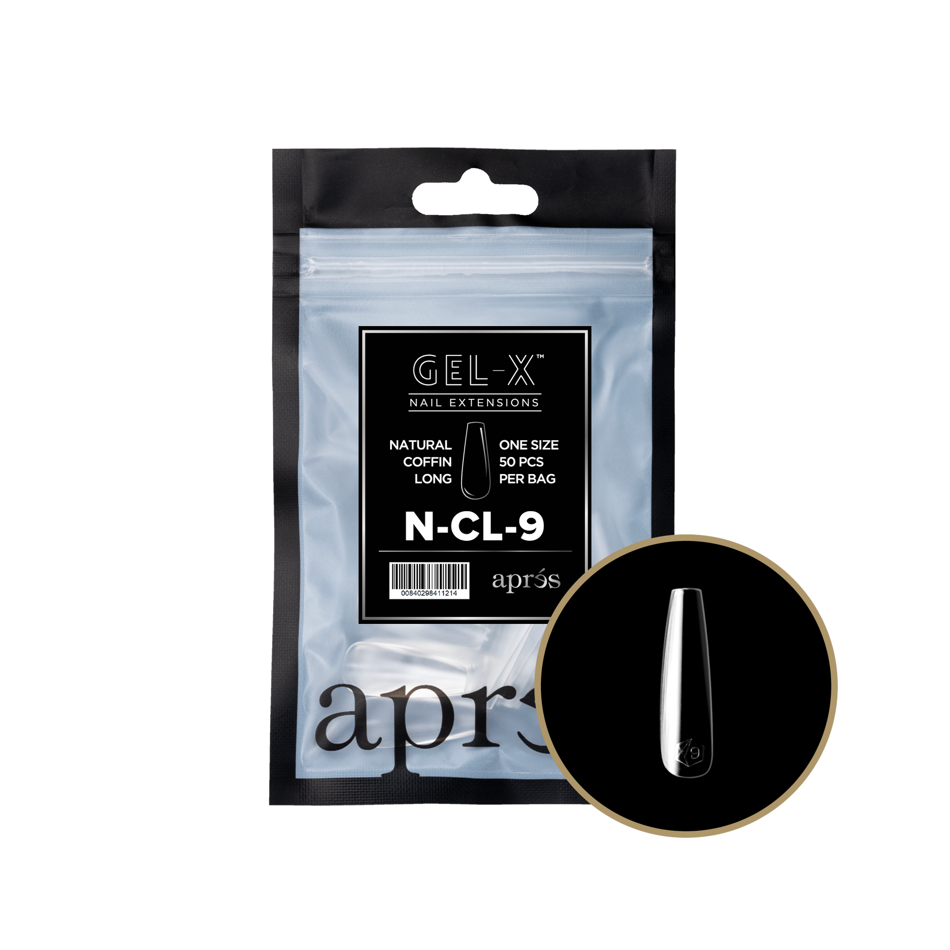 APRES TIPS BAG - 9 - NATURAL COFFIN LONG