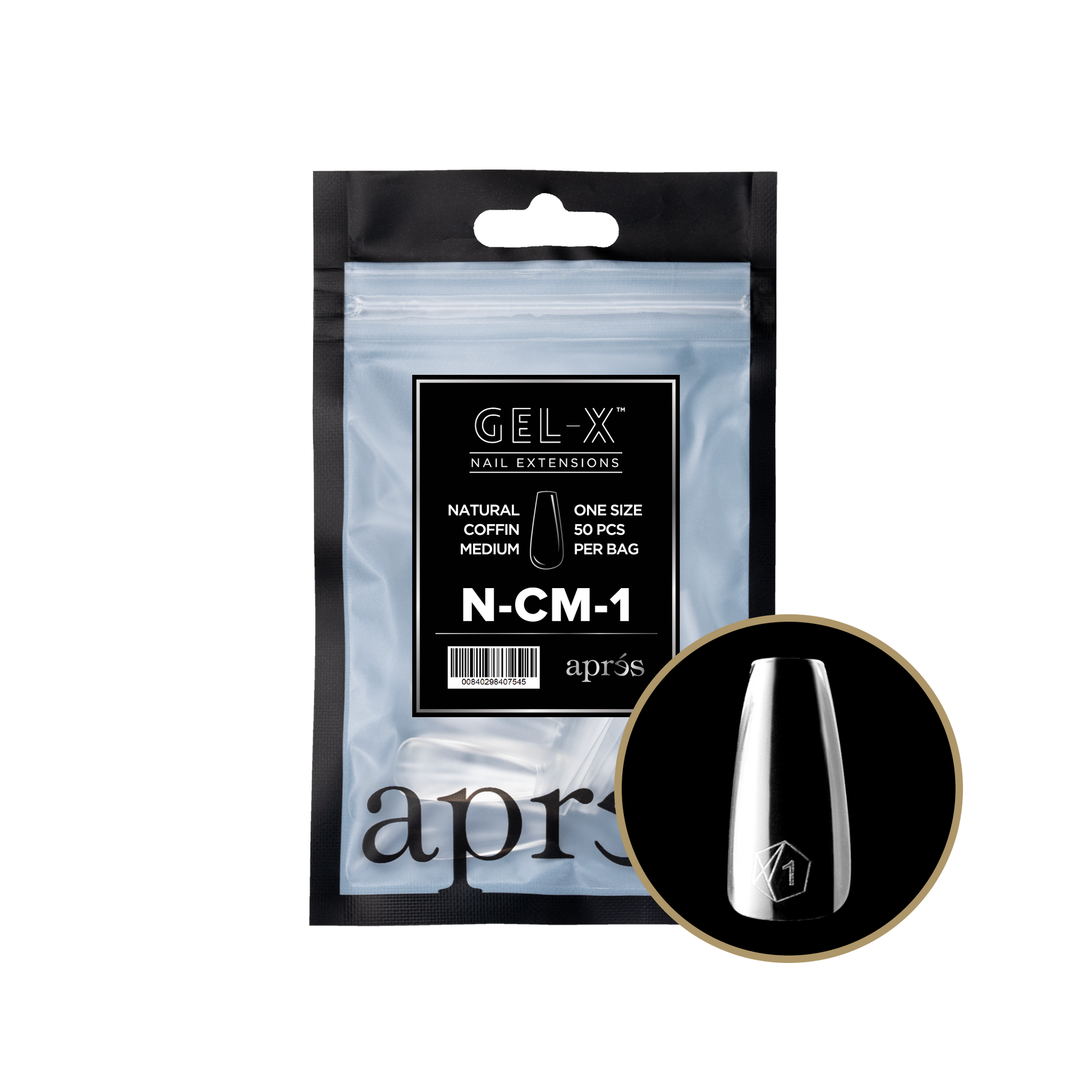 APRES TIPS BAG - NATURAL COFFIN MEDIUM - 1