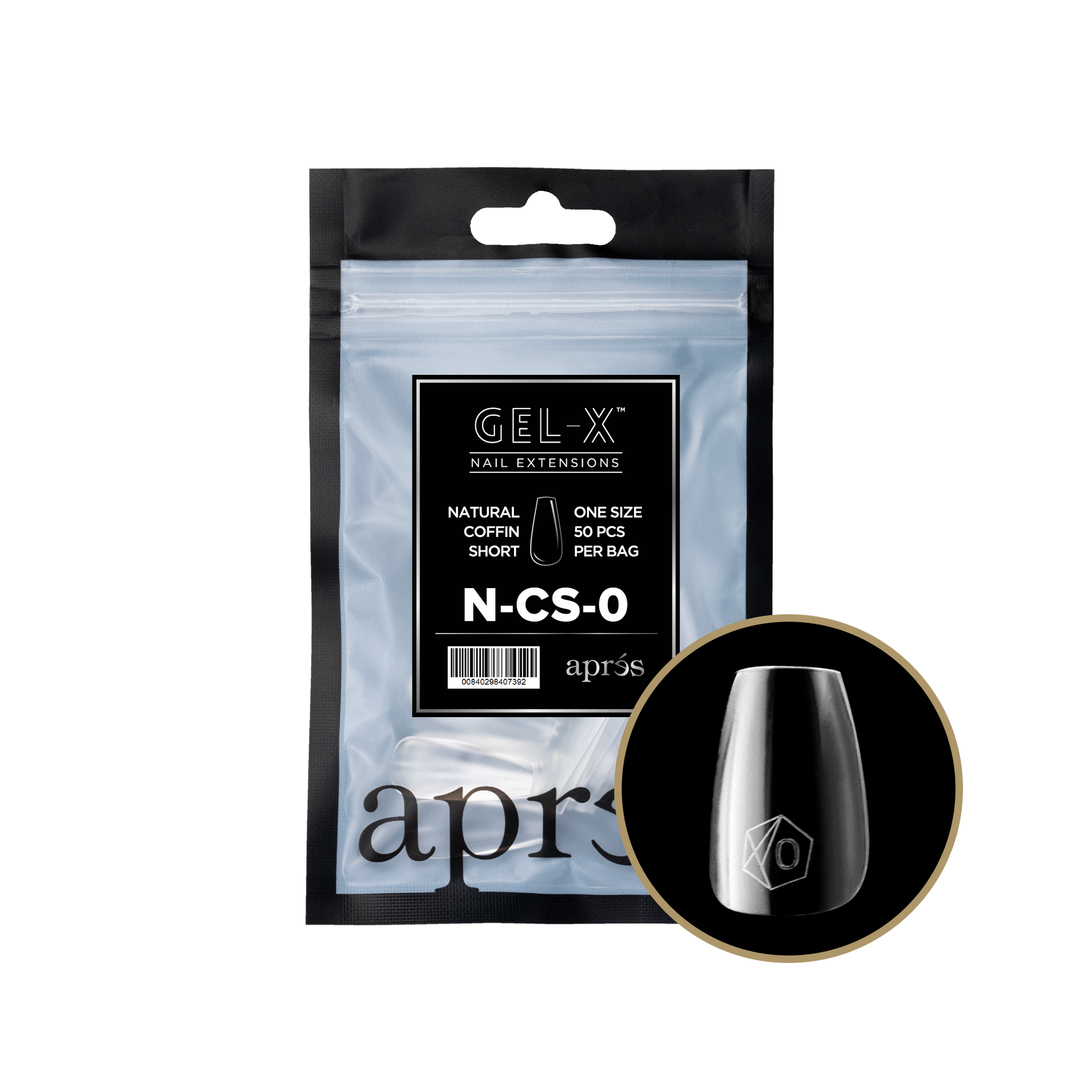 APRES TIPS BAG - 0 - NATURAL COFFIN SHORT