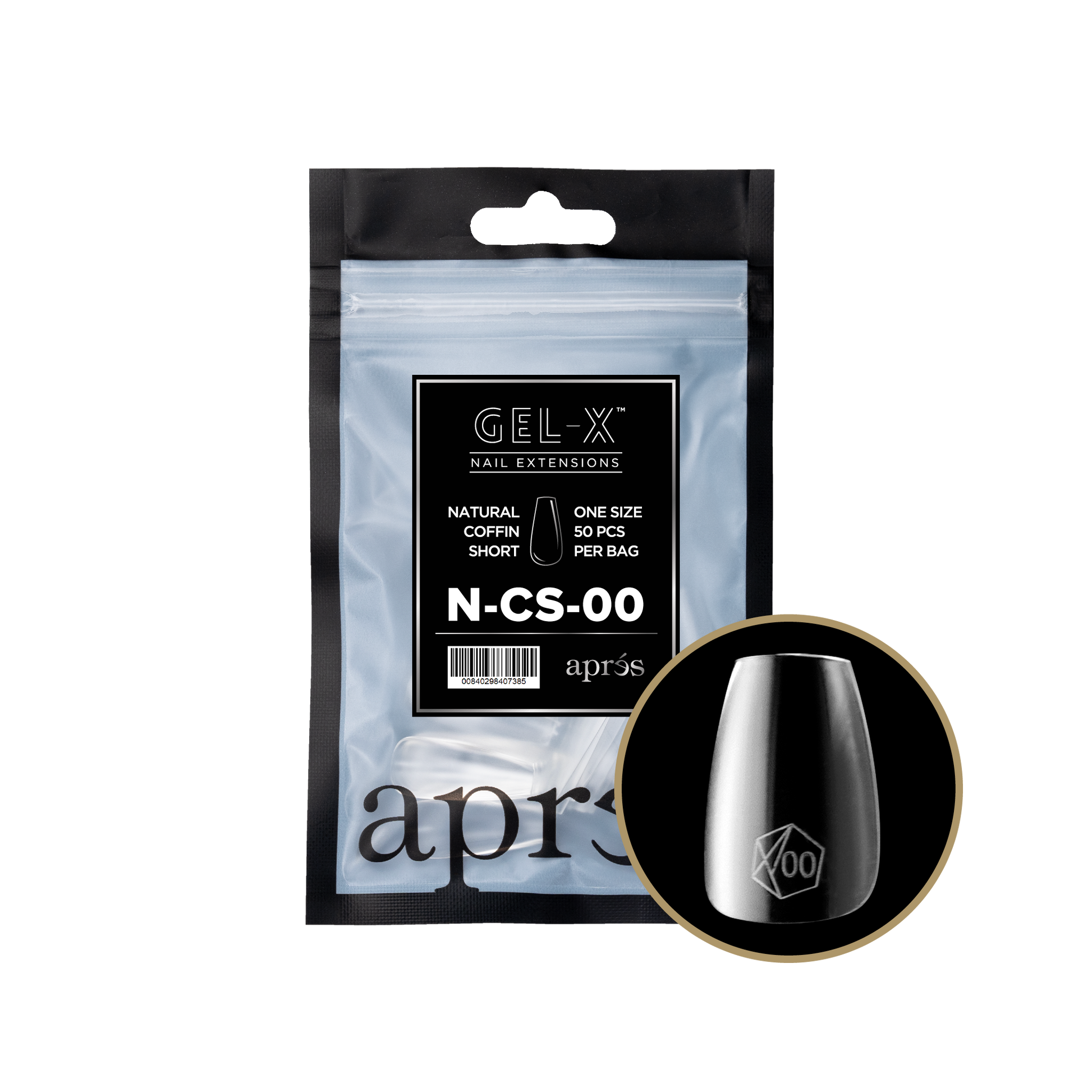 APRES TIPS BAG - 00 - NATURAL COFFIN SHORT