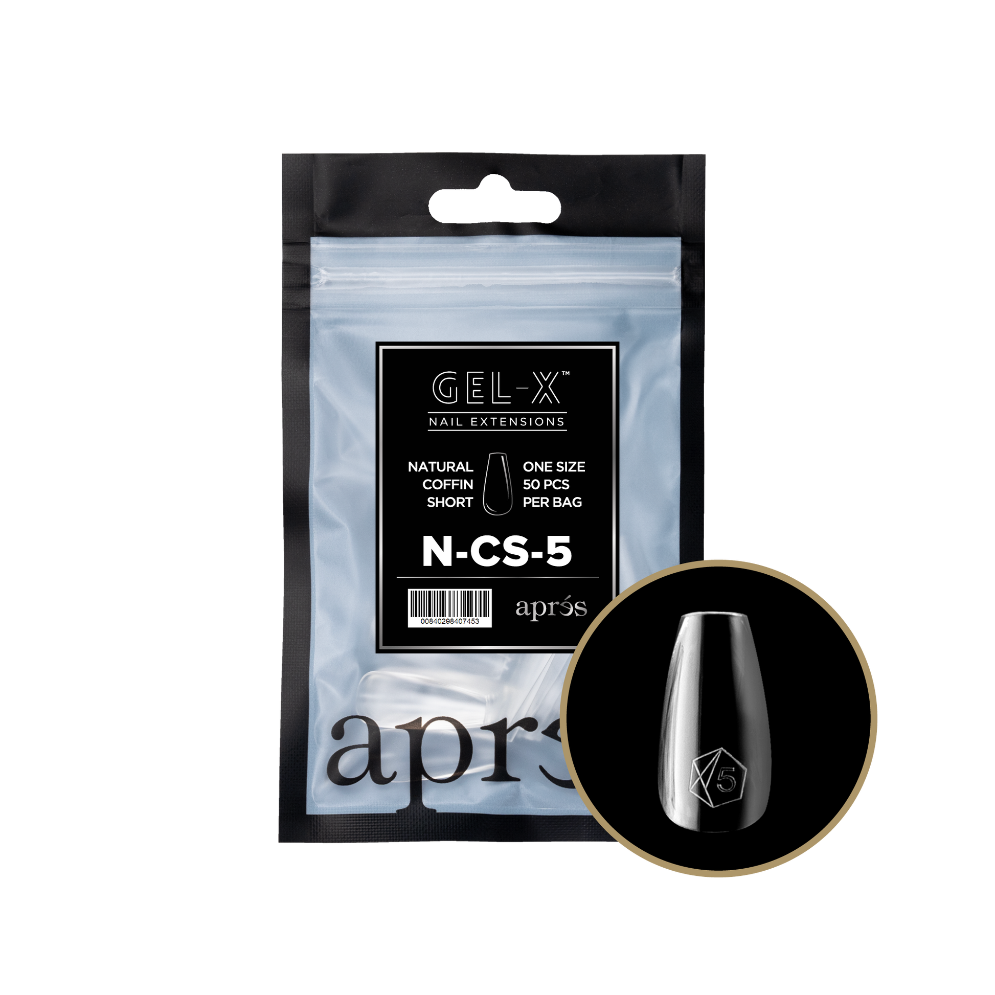 APRES TIPS BAG - 5 - NATURAL COFFIN SHORT