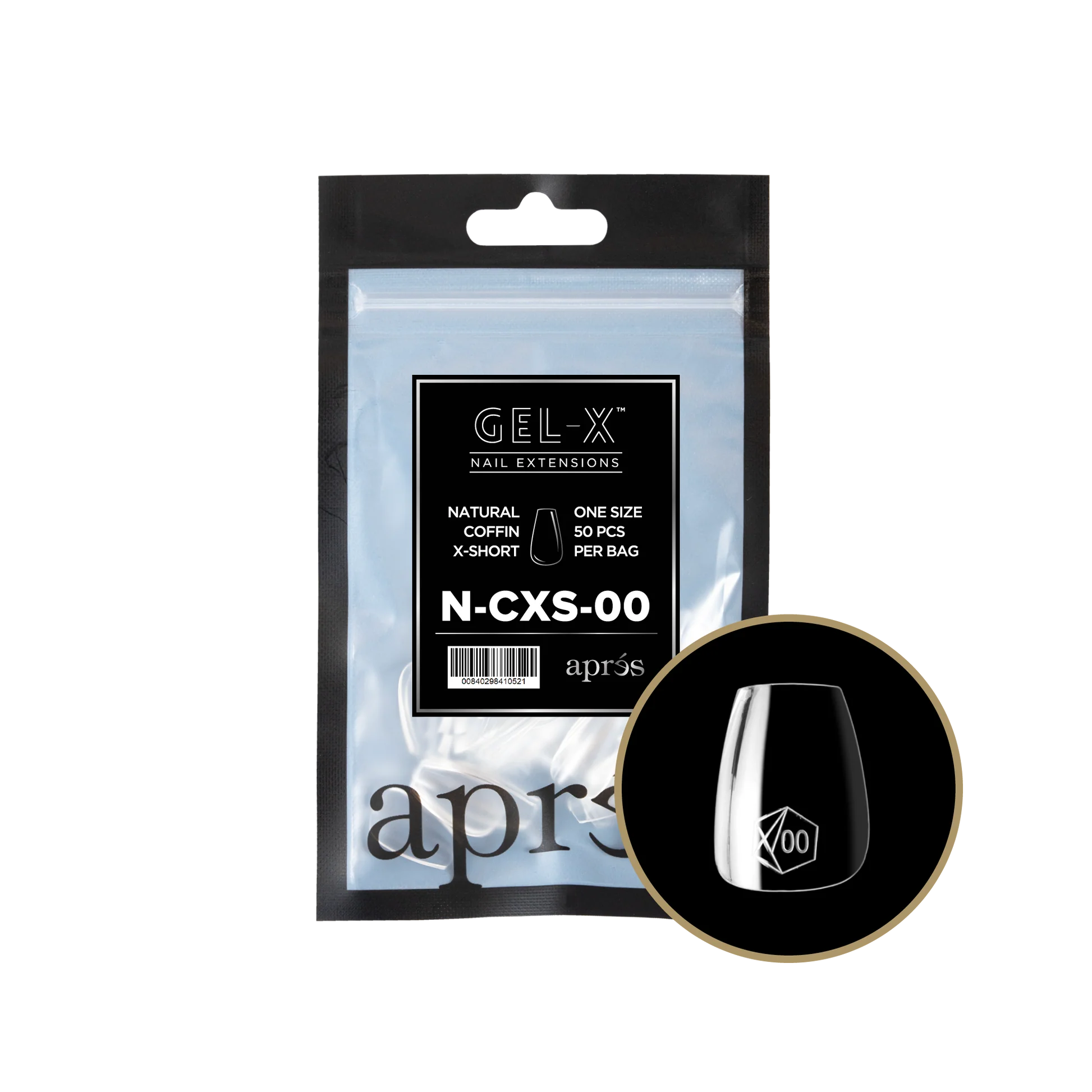 APRES TIPS BAG - 00 - NATURAL COFFIN EXTRA SHORT