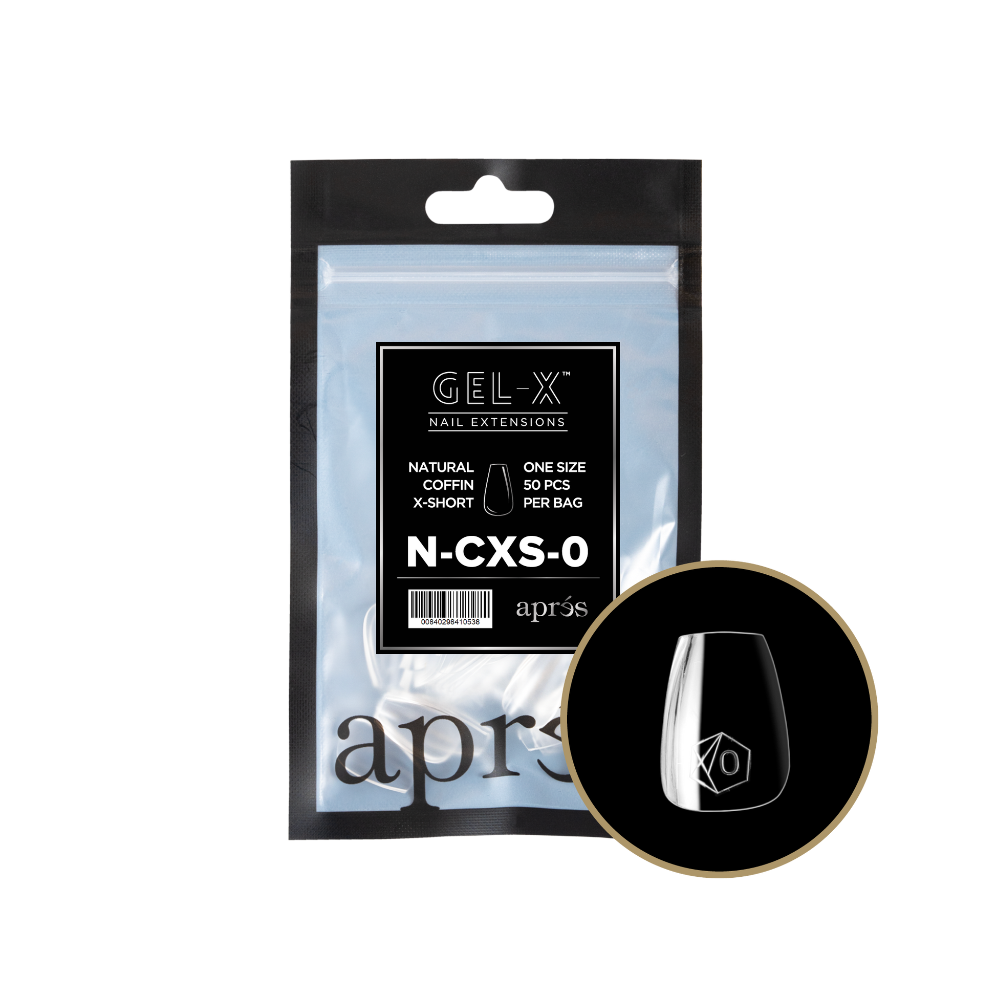 APRES TIPS BAG - 0 - NATURAL COFFIN EXTRA SHORT
