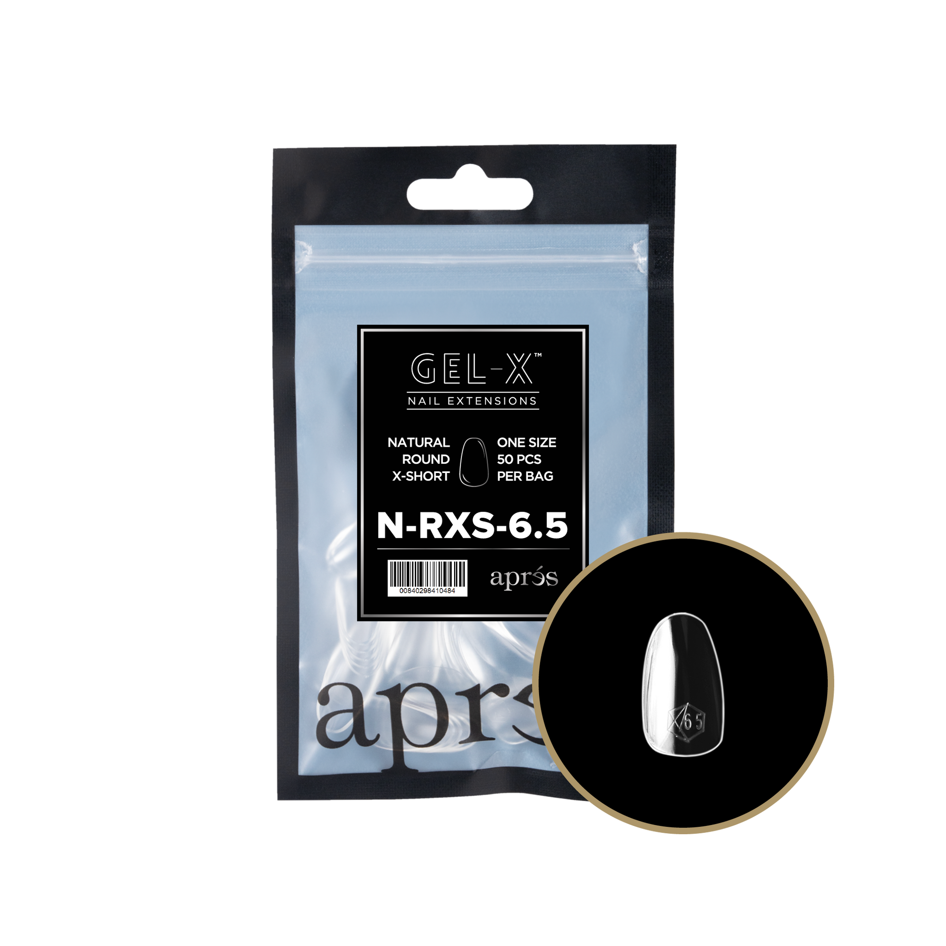 APRES TIP BAG - 6.5 NATURAL ROUND X-SHORT