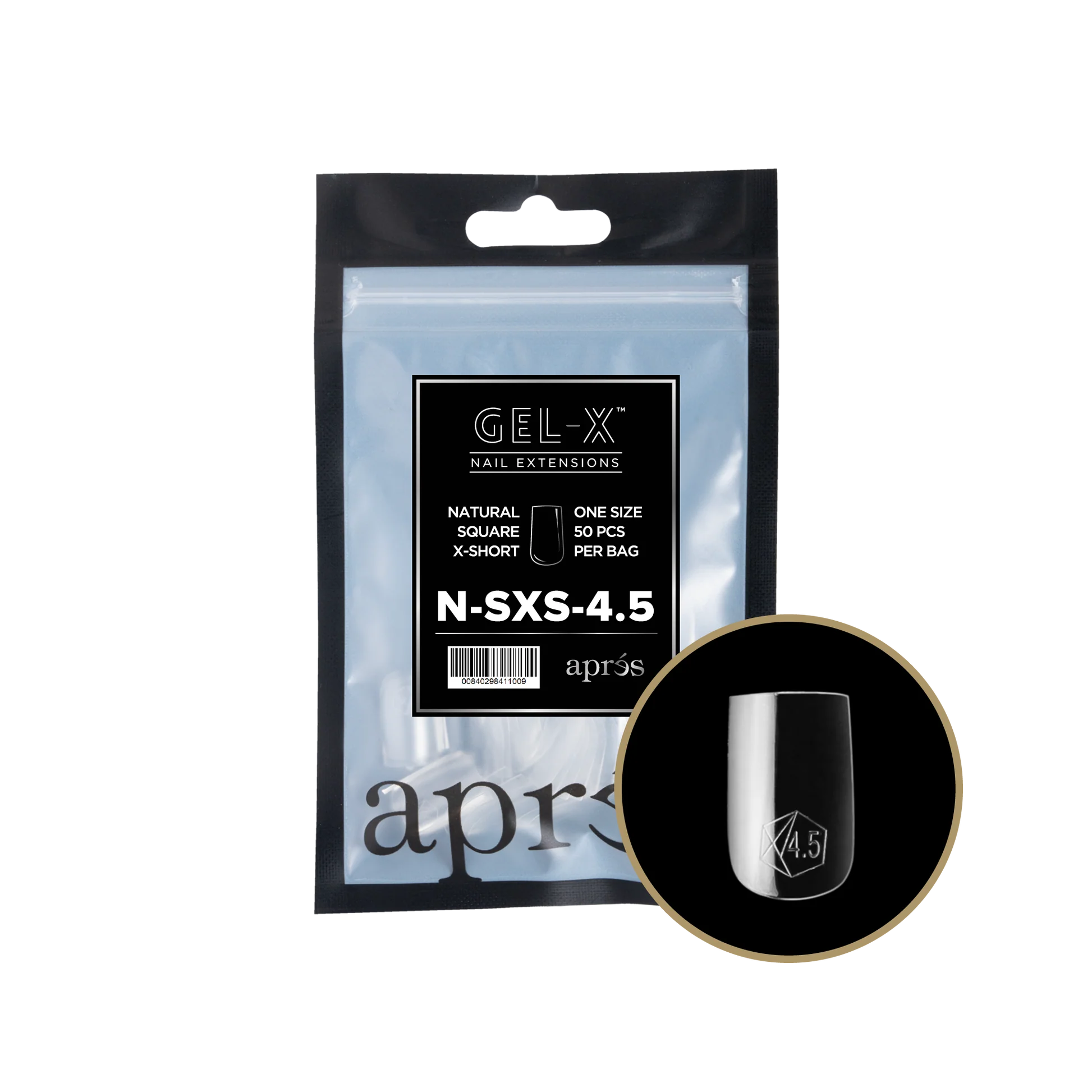 APRES TIP BAG - 4.5 - NATURAL SQUARE EXTRA SHORT