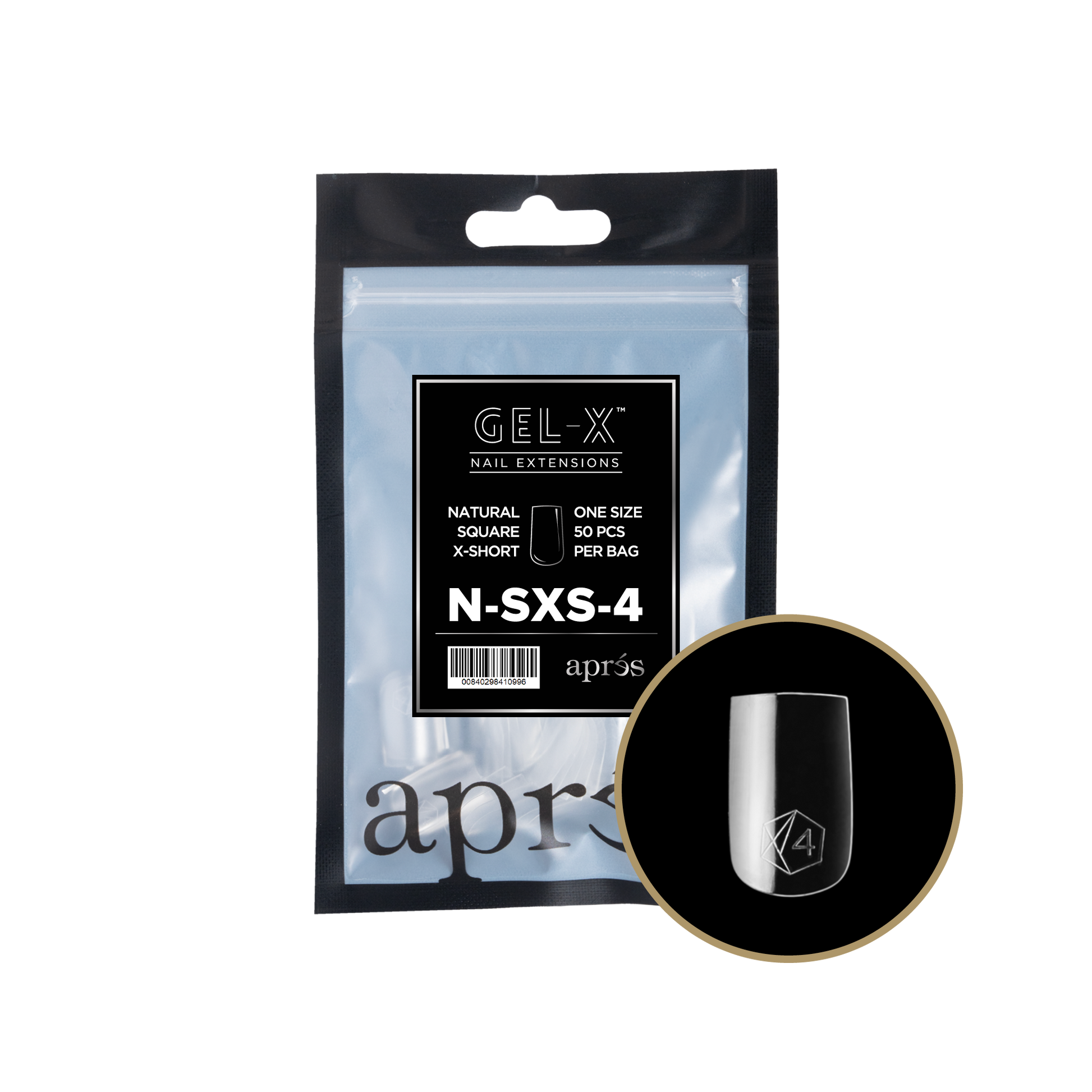 APRES TIP BAG - 4 - NATURAL SQUARE EXTRA SHORT