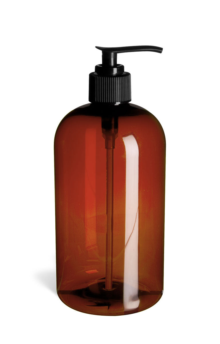 EMPTY PLASTIC BOTTLE (AMBER) 16OZ