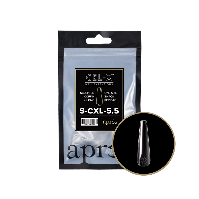 APRES TIPS BAG - 5.5 - SCULPTED COFFIN EXTRA LONG