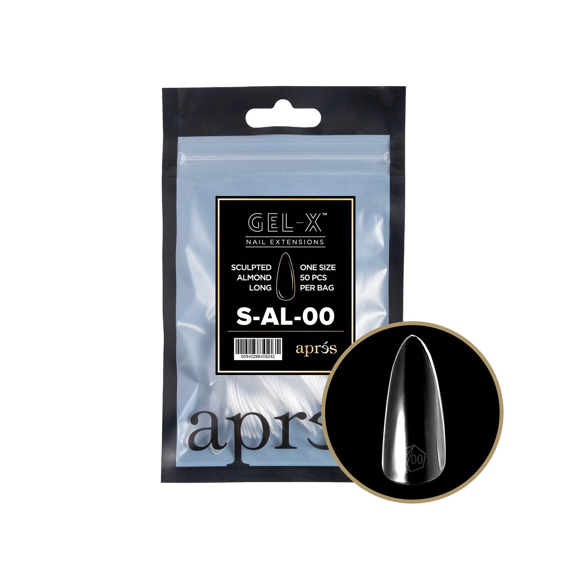 APRES TIP BAG - SCULPTED ALMOND LONG - 00