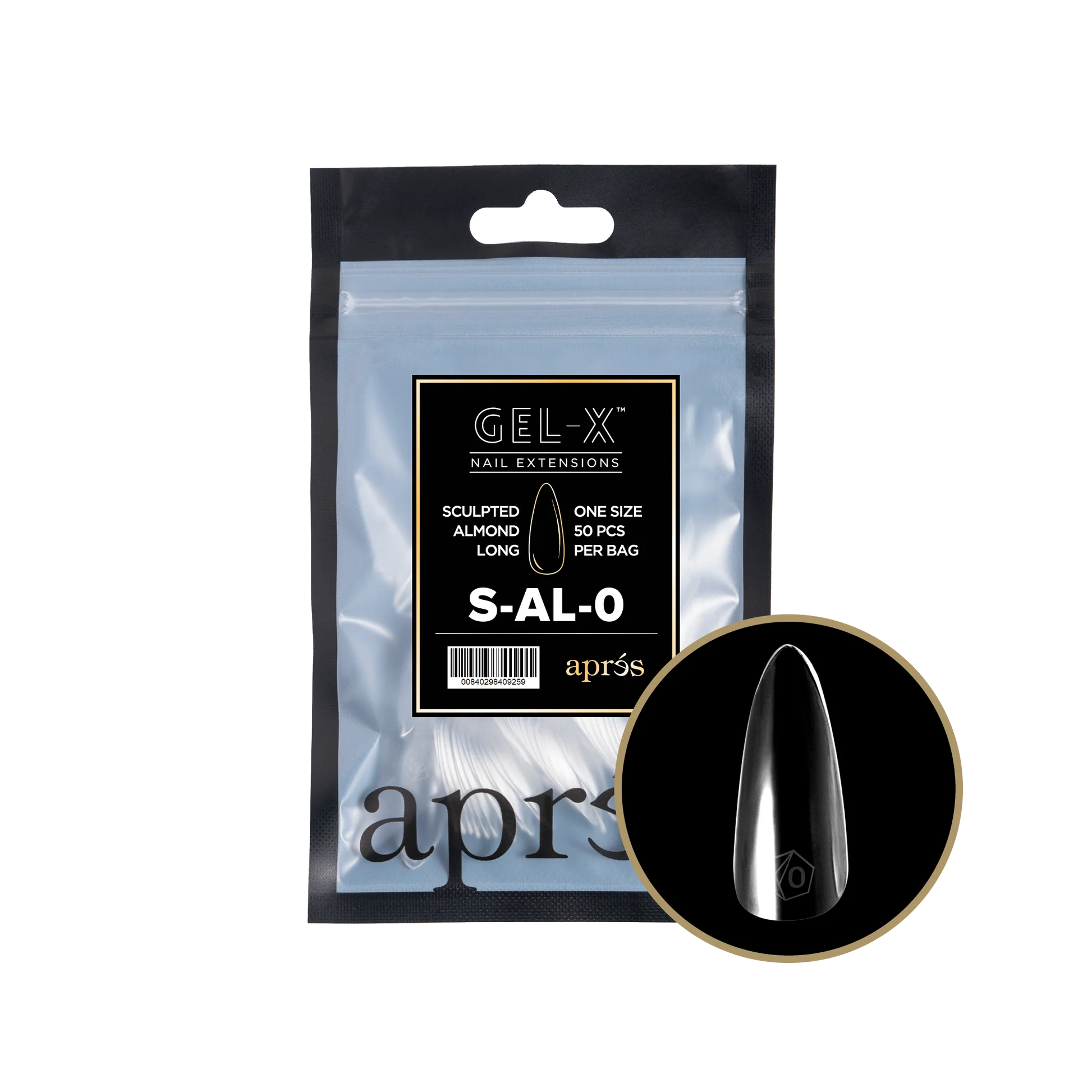 APRES TIP BAG - SCULPTED ALMOND LONG - 0