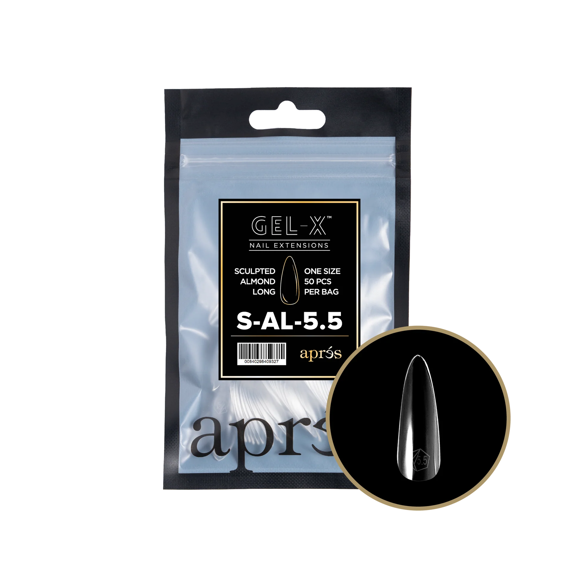 APRES TIP BAG - SCULPTED ALMOND LONG - 5.5