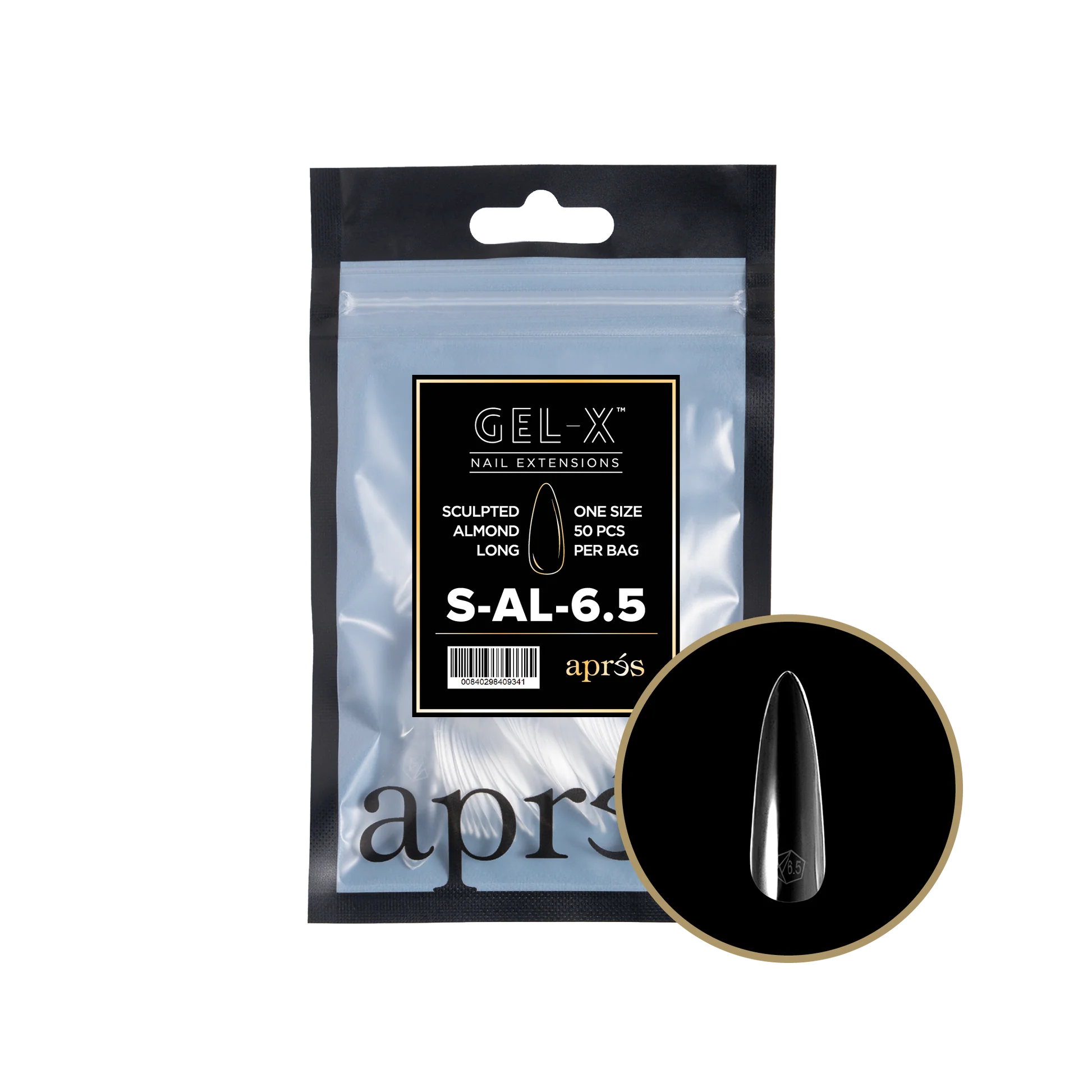 APRES TIP BAG - SCULPTED ALMOND LONG - 6.5